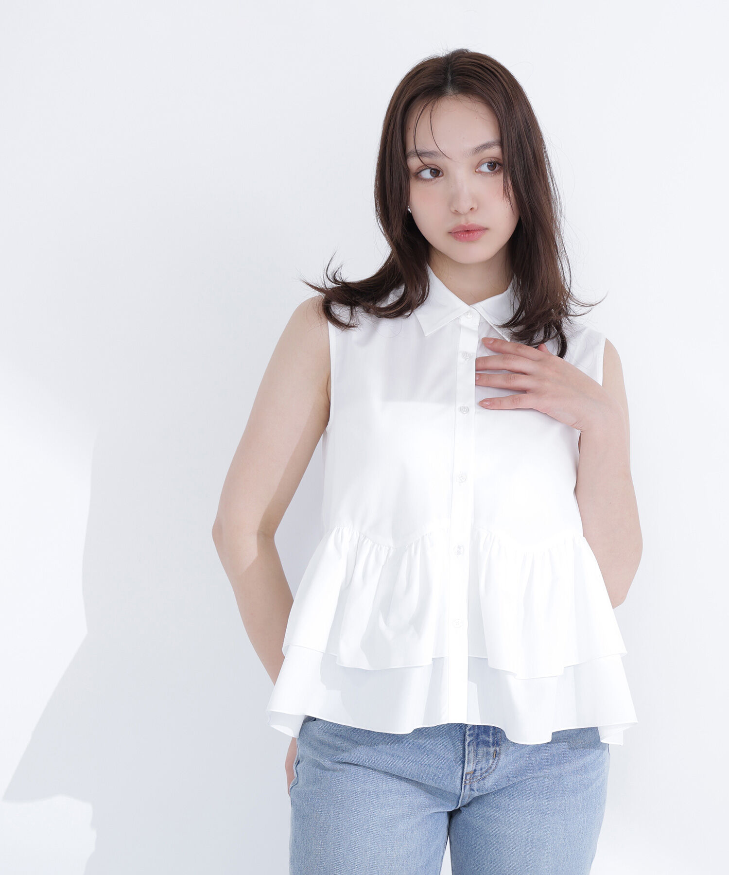  「ティアードペプラムシャツ」|シャツ・ブラウス|