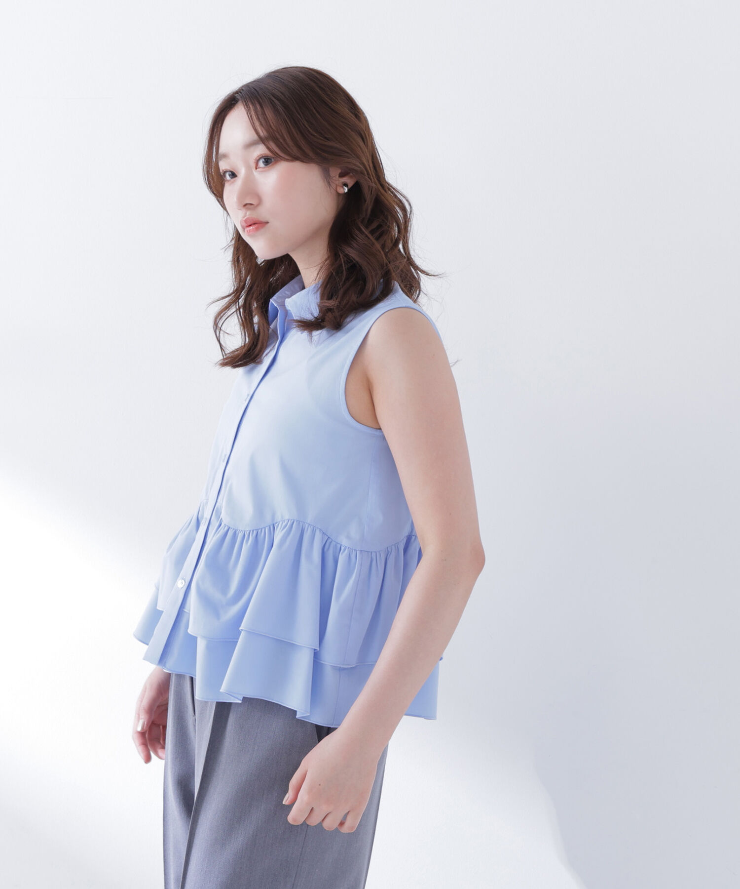  「ティアードペプラムシャツ」|シャツ・ブラウス|