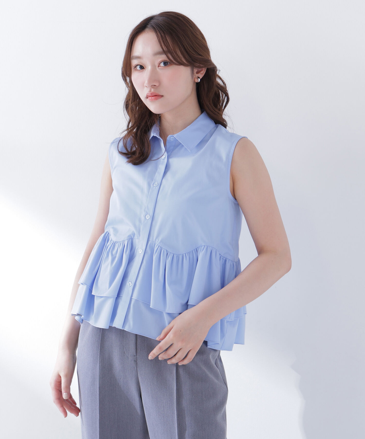  「ティアードペプラムシャツ」|シャツ・ブラウス|