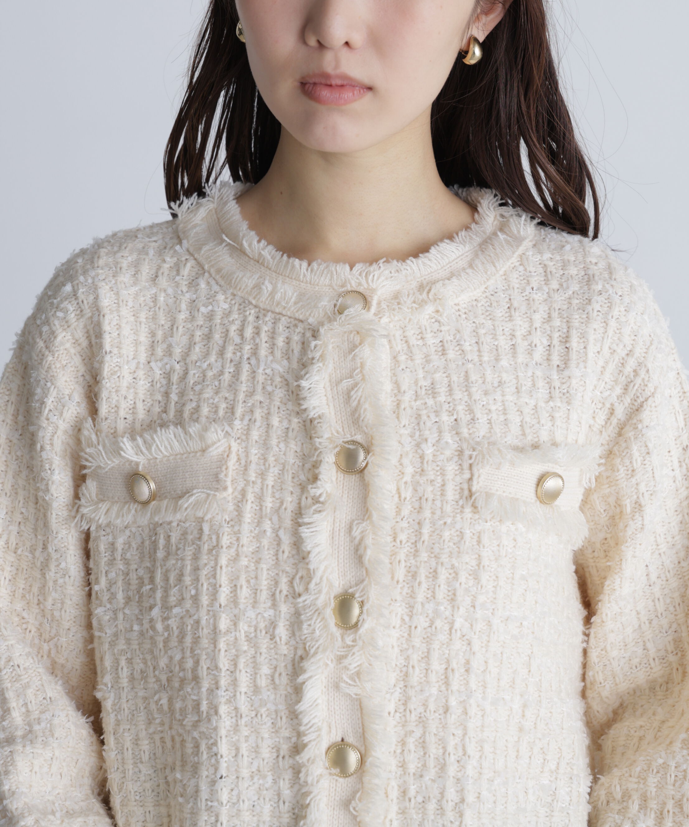  「ツィードニットカーディガン」|ニット・セーター|