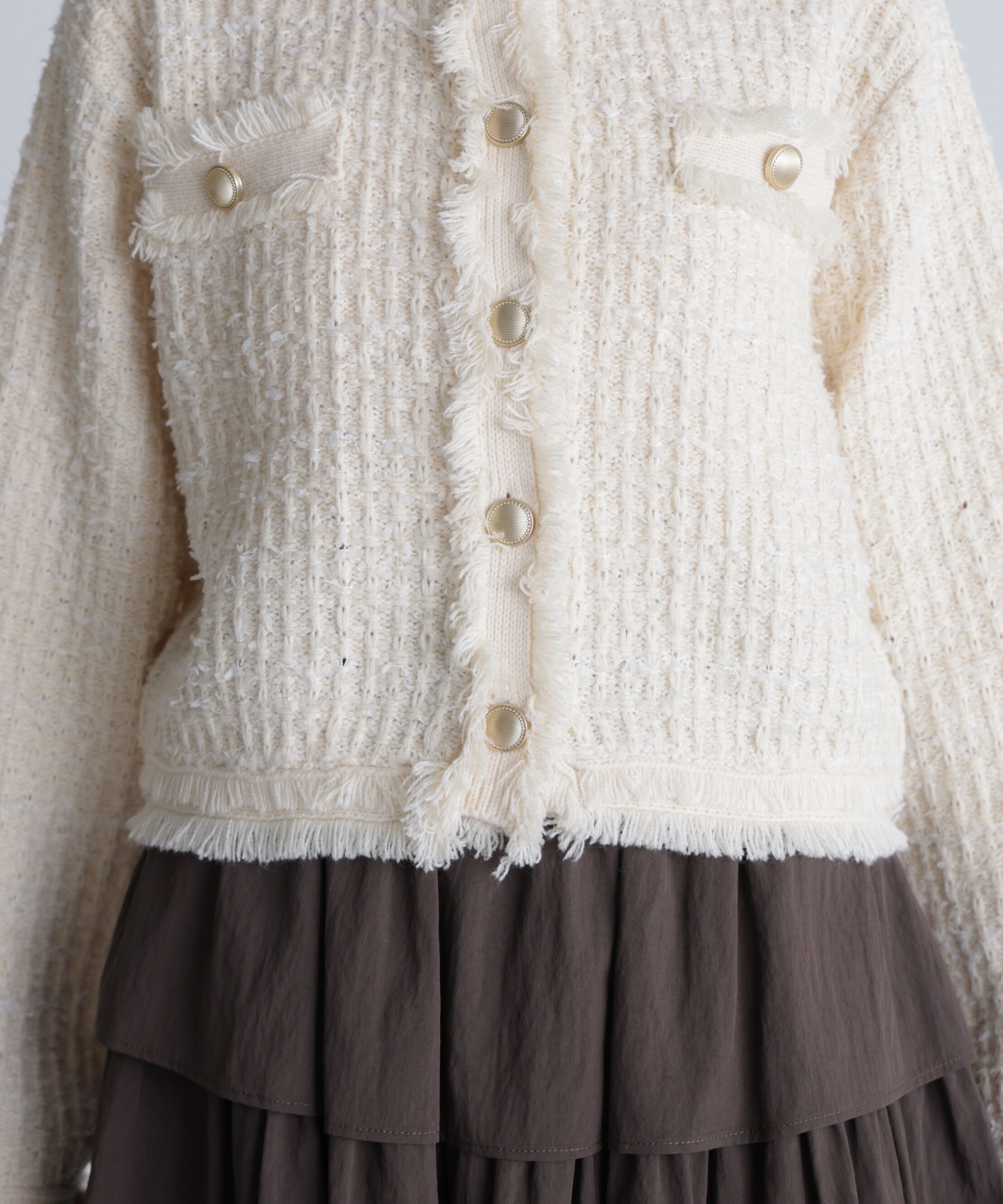  「ツィードニットカーディガン」|ニット・セーター|