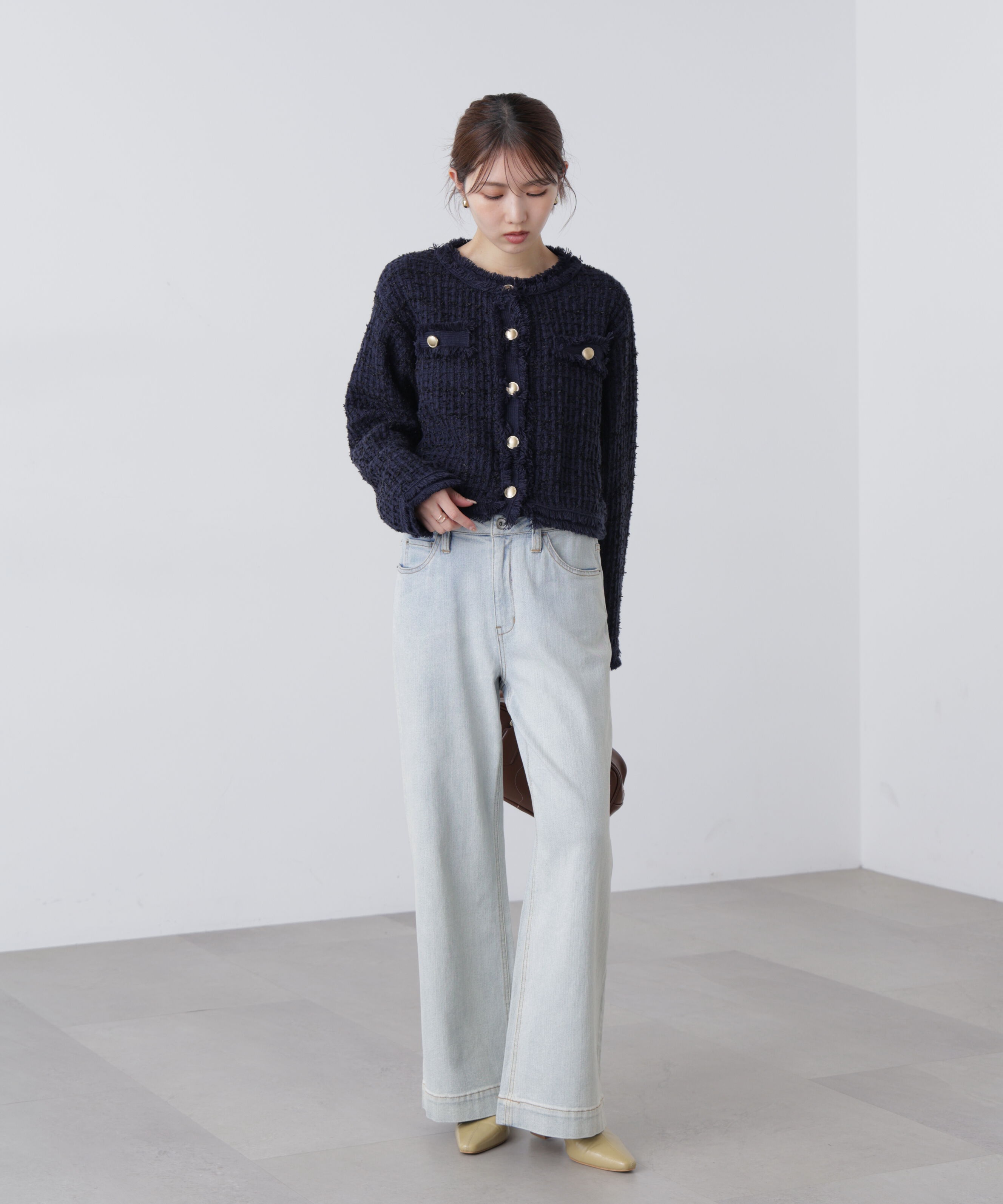  「ツィードニットカーディガン」|ニット・セーター|