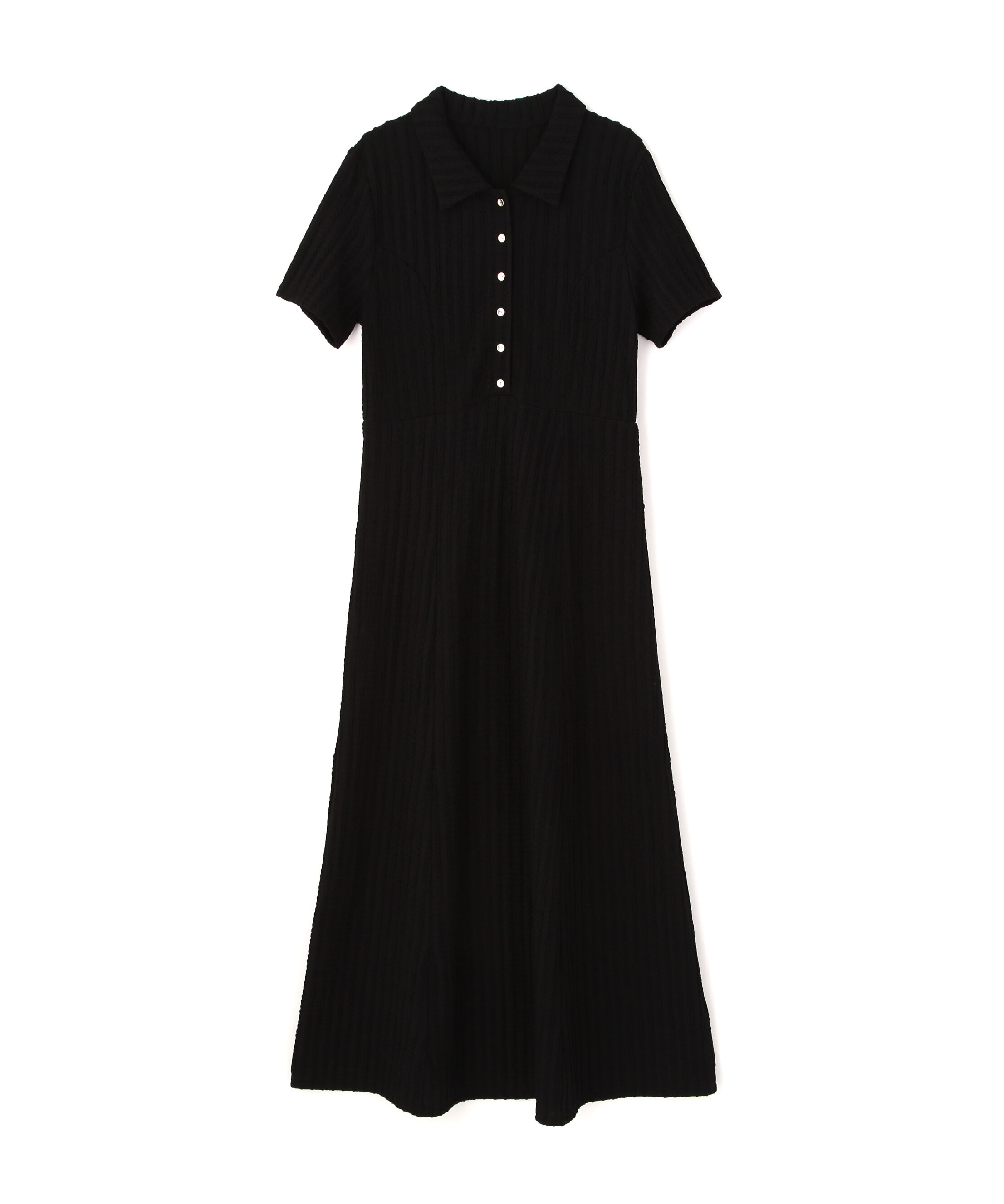  「金ボタンカットジャガードポロワンピース」|ワンピース|