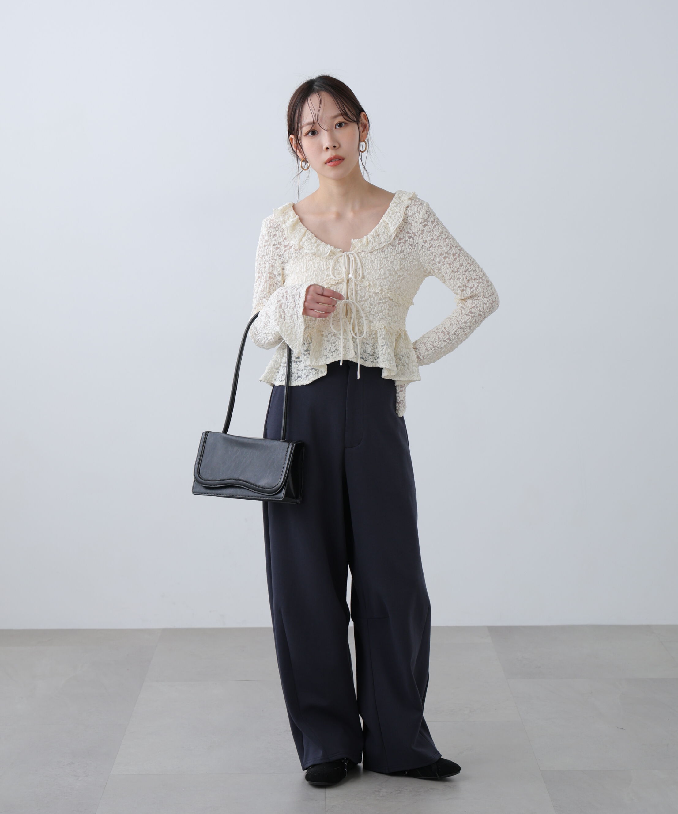  「前開きレースブラウス」|シャツ・ブラウス|