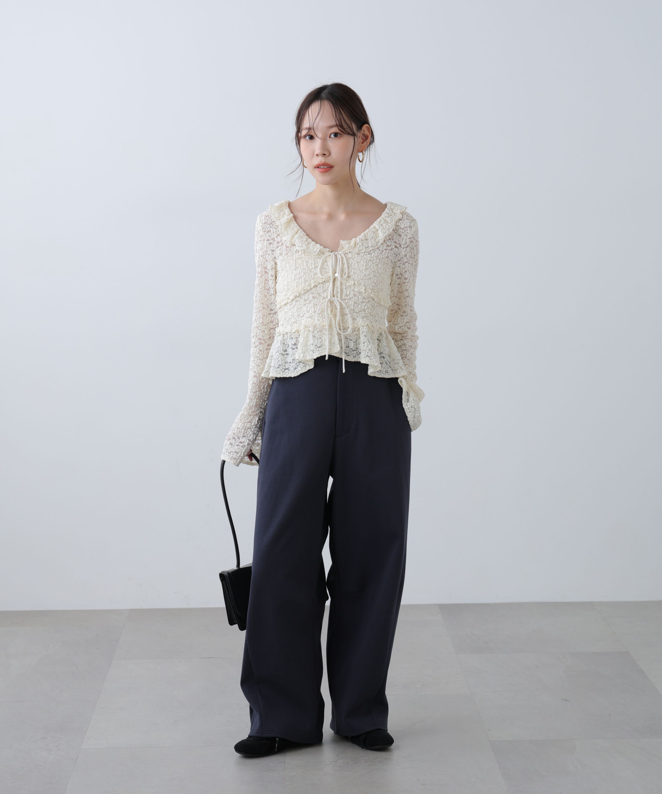  「前開きレースブラウス」|シャツ・ブラウス|