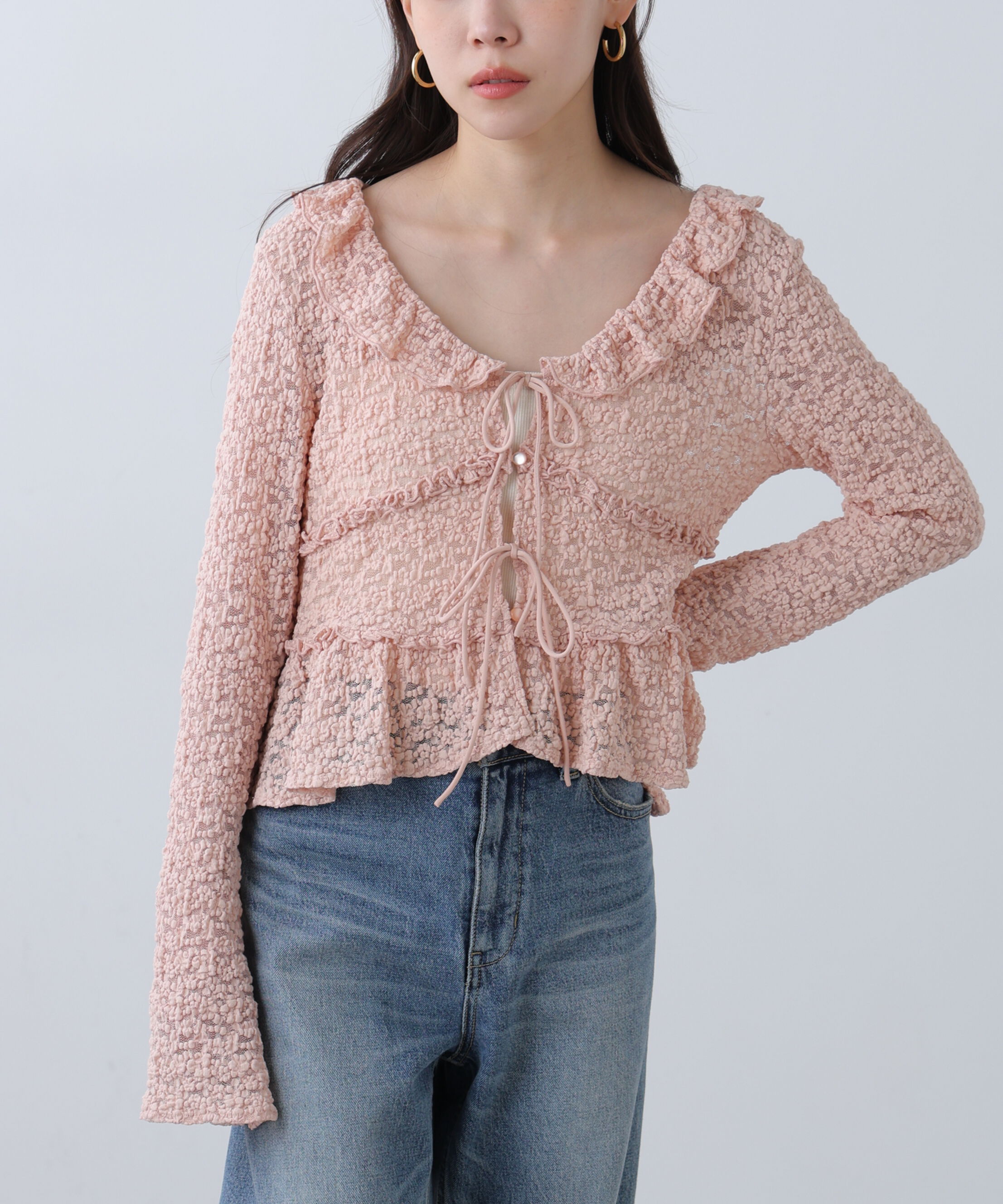  「前開きレースブラウス」|シャツ・ブラウス|