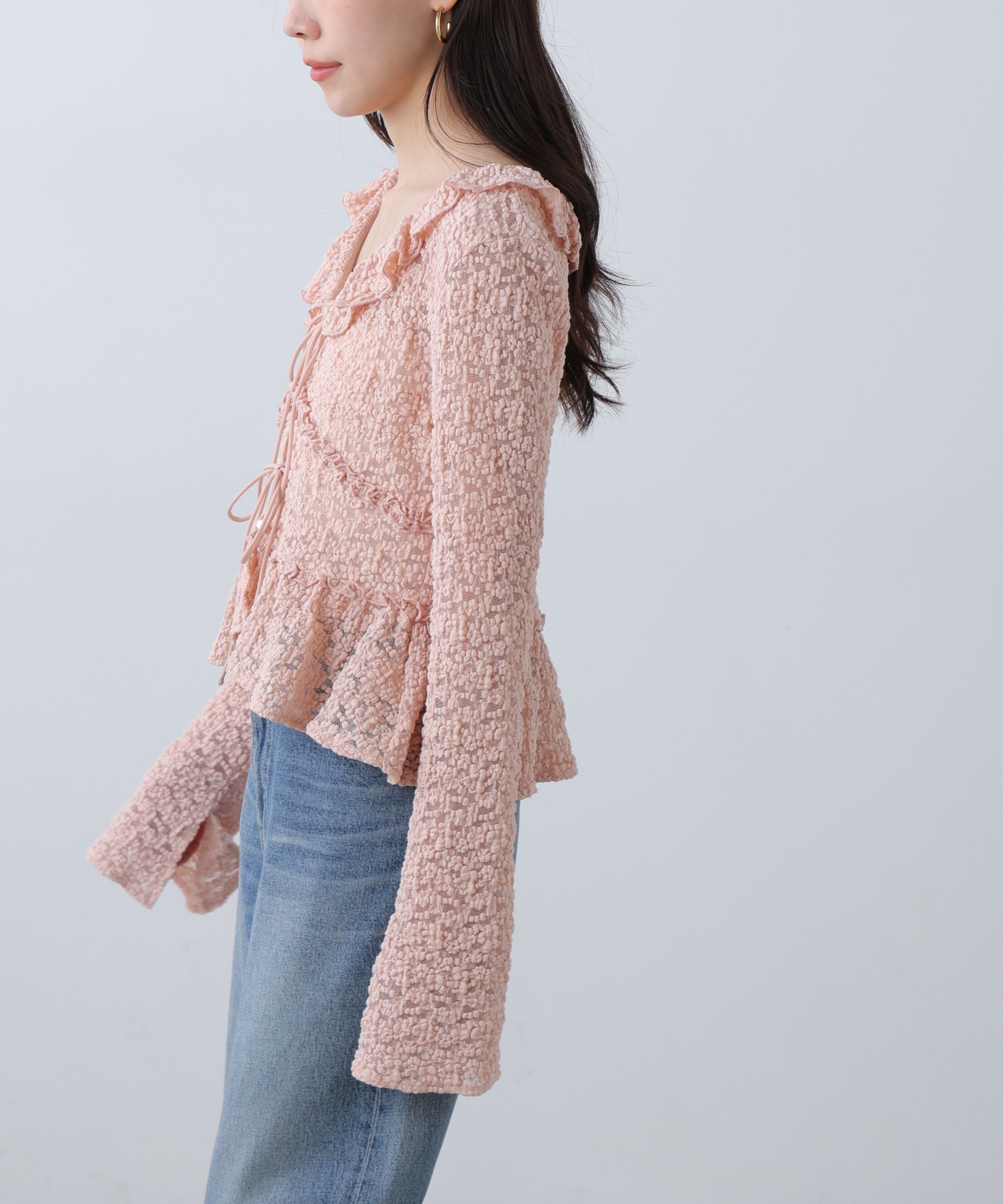  「前開きレースブラウス」|シャツ・ブラウス|