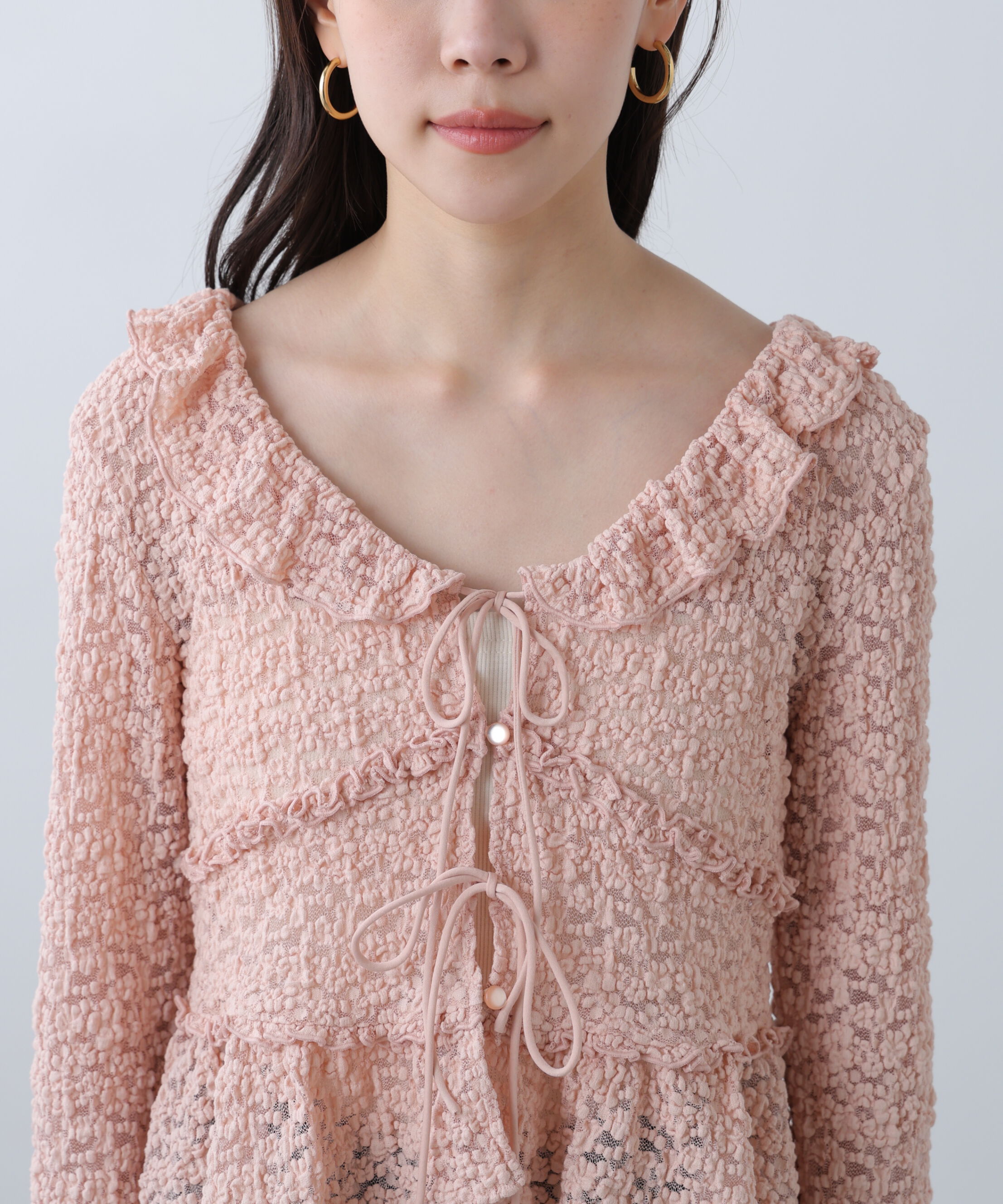  「前開きレースブラウス」|シャツ・ブラウス|