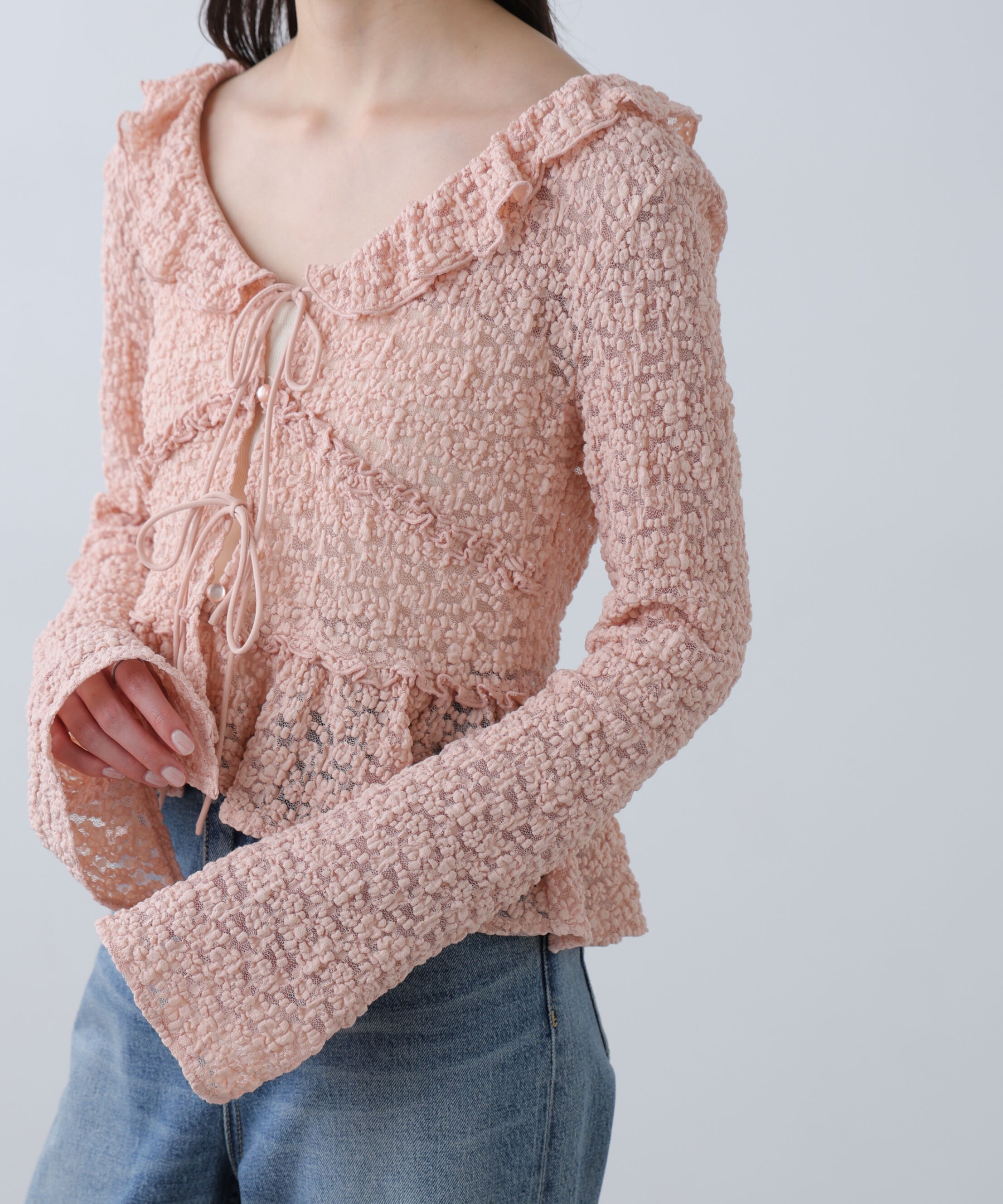  「前開きレースブラウス」|シャツ・ブラウス|