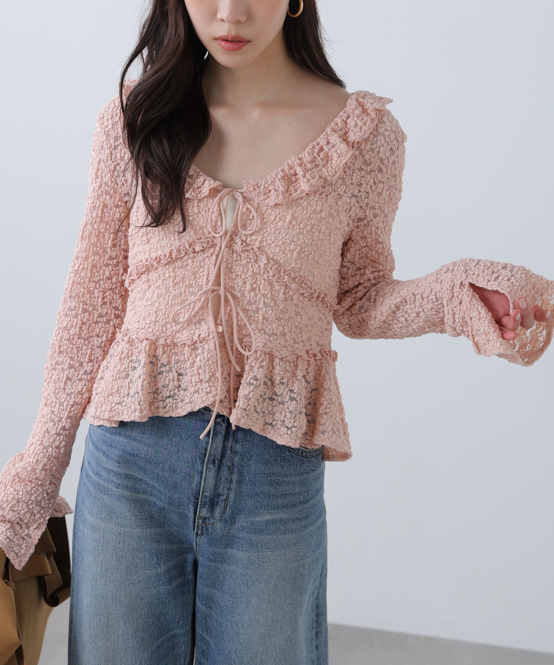  「前開きレースブラウス」|シャツ・ブラウス|