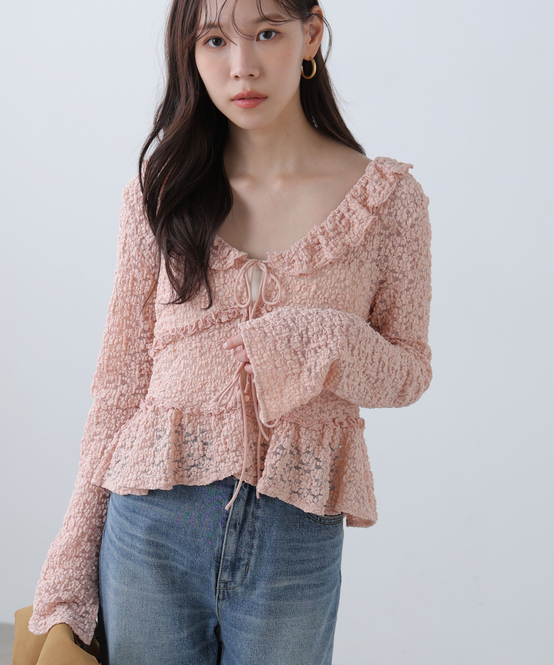  「前開きレースブラウス」|シャツ・ブラウス|