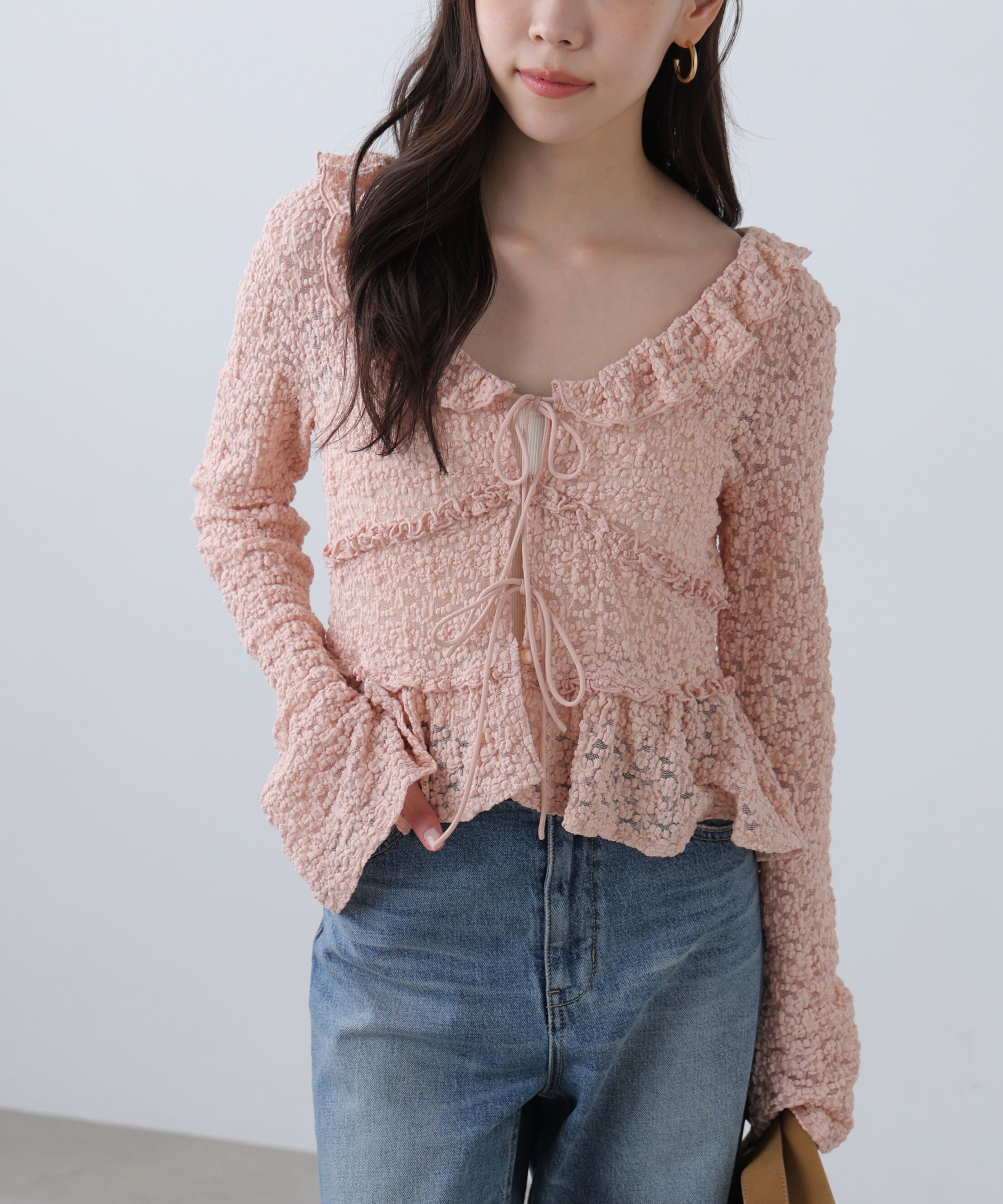  「前開きレースブラウス」|シャツ・ブラウス|