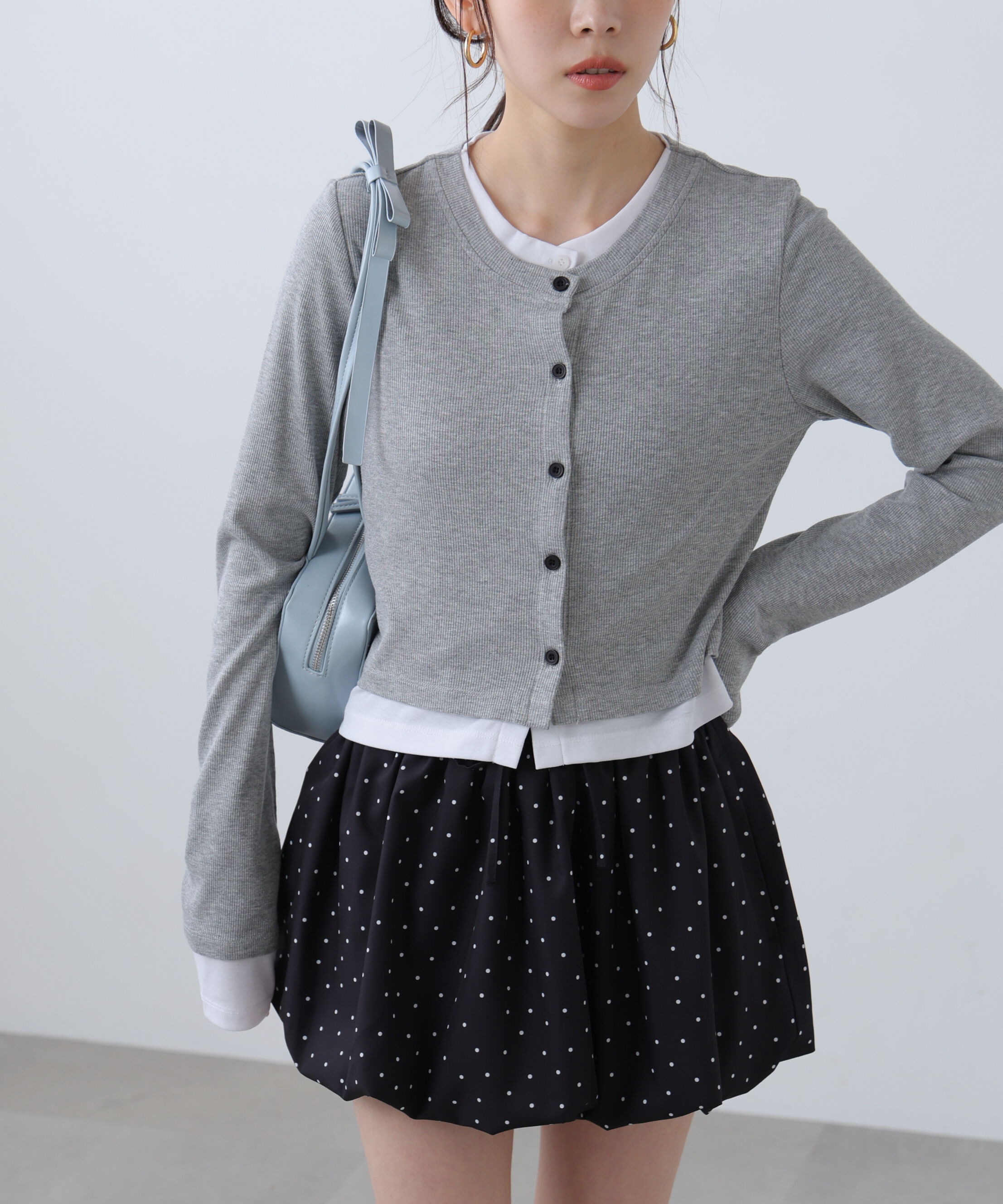  「レイヤード風カットソーカーディガン」|Tシャツ・カットソー|