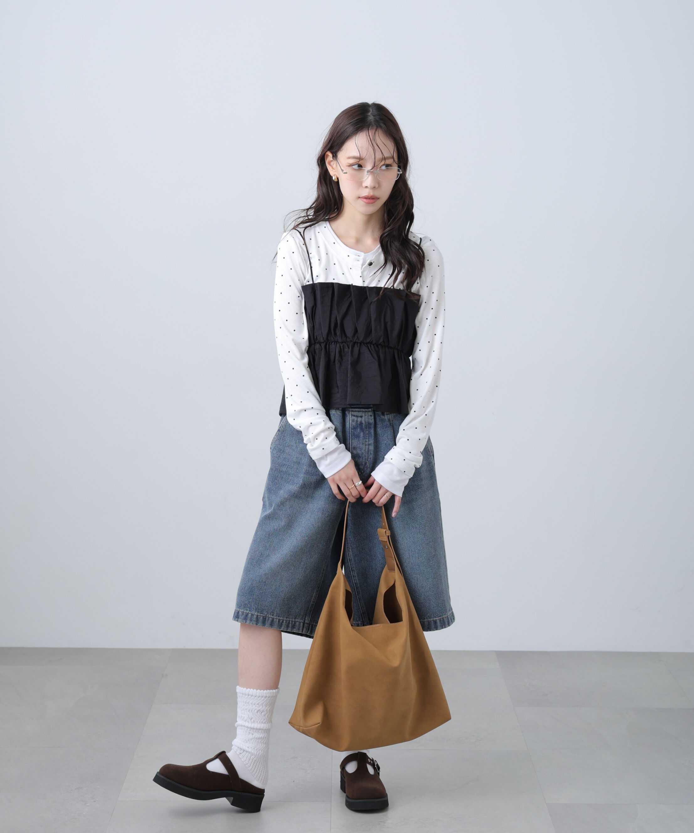  「レイヤード風カットソーカーディガン」|Tシャツ・カットソー|