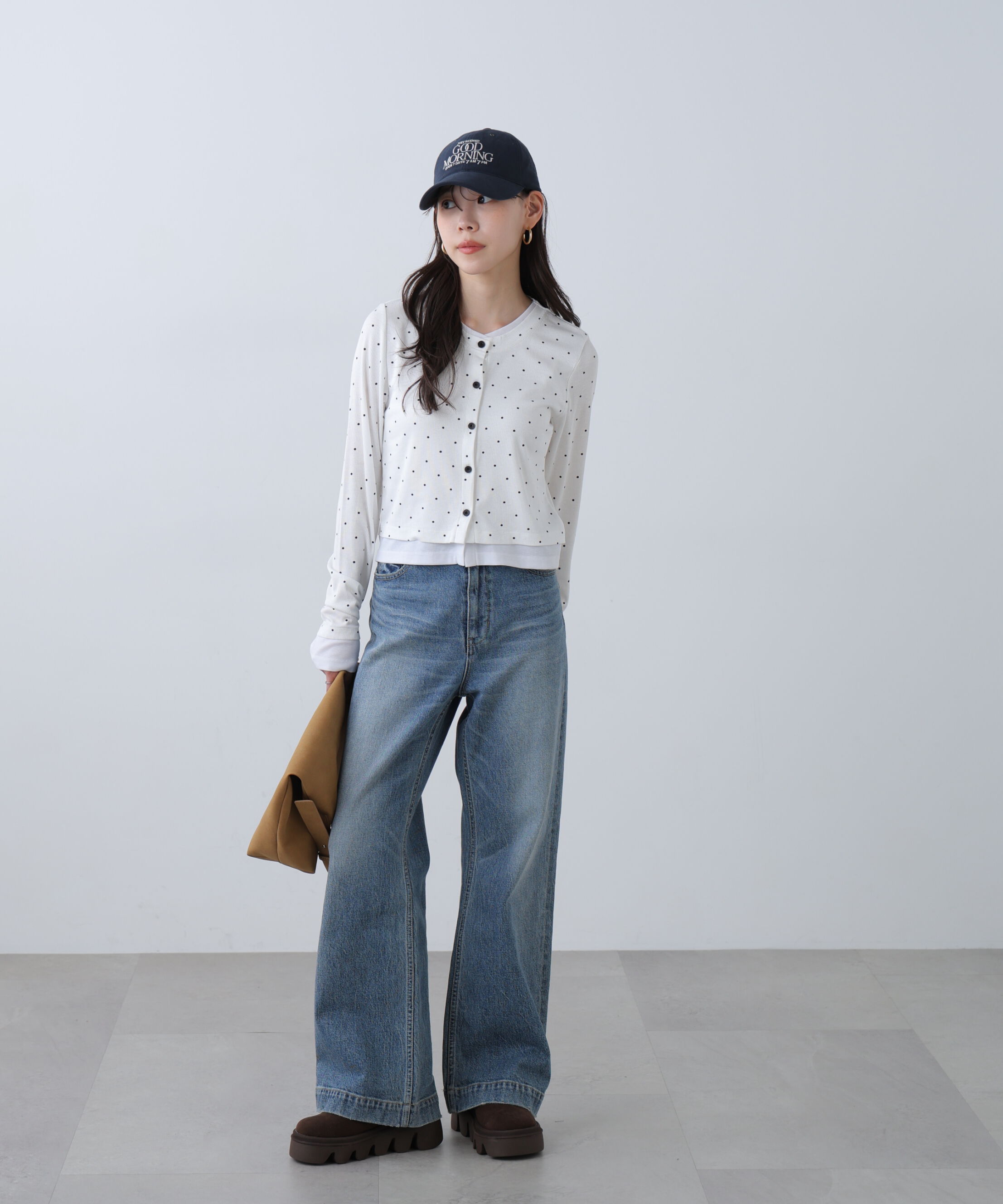  「レイヤード風カットソーカーディガン」|Tシャツ・カットソー|