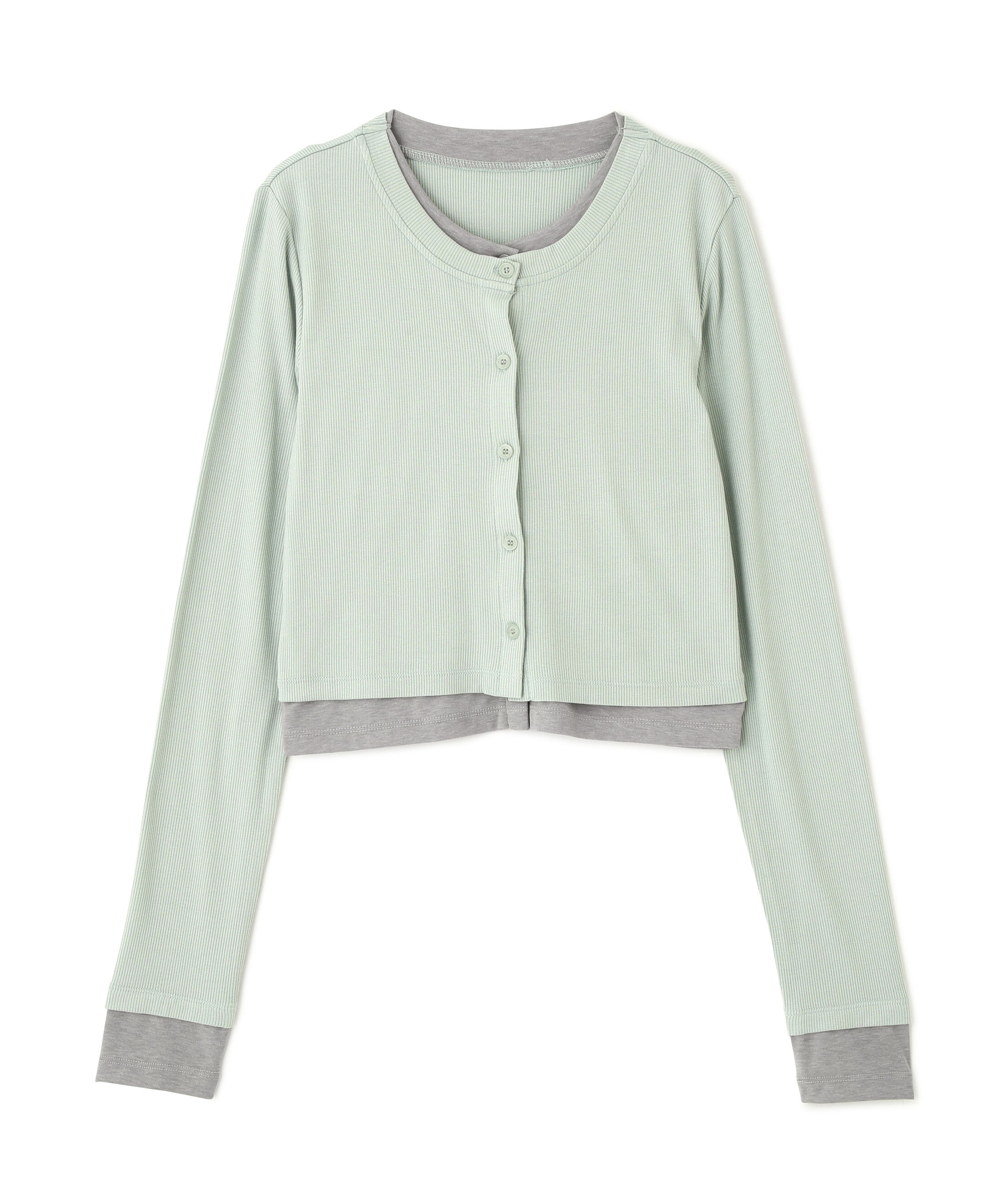  「レイヤード風カットソーカーディガン」|Tシャツ・カットソー|