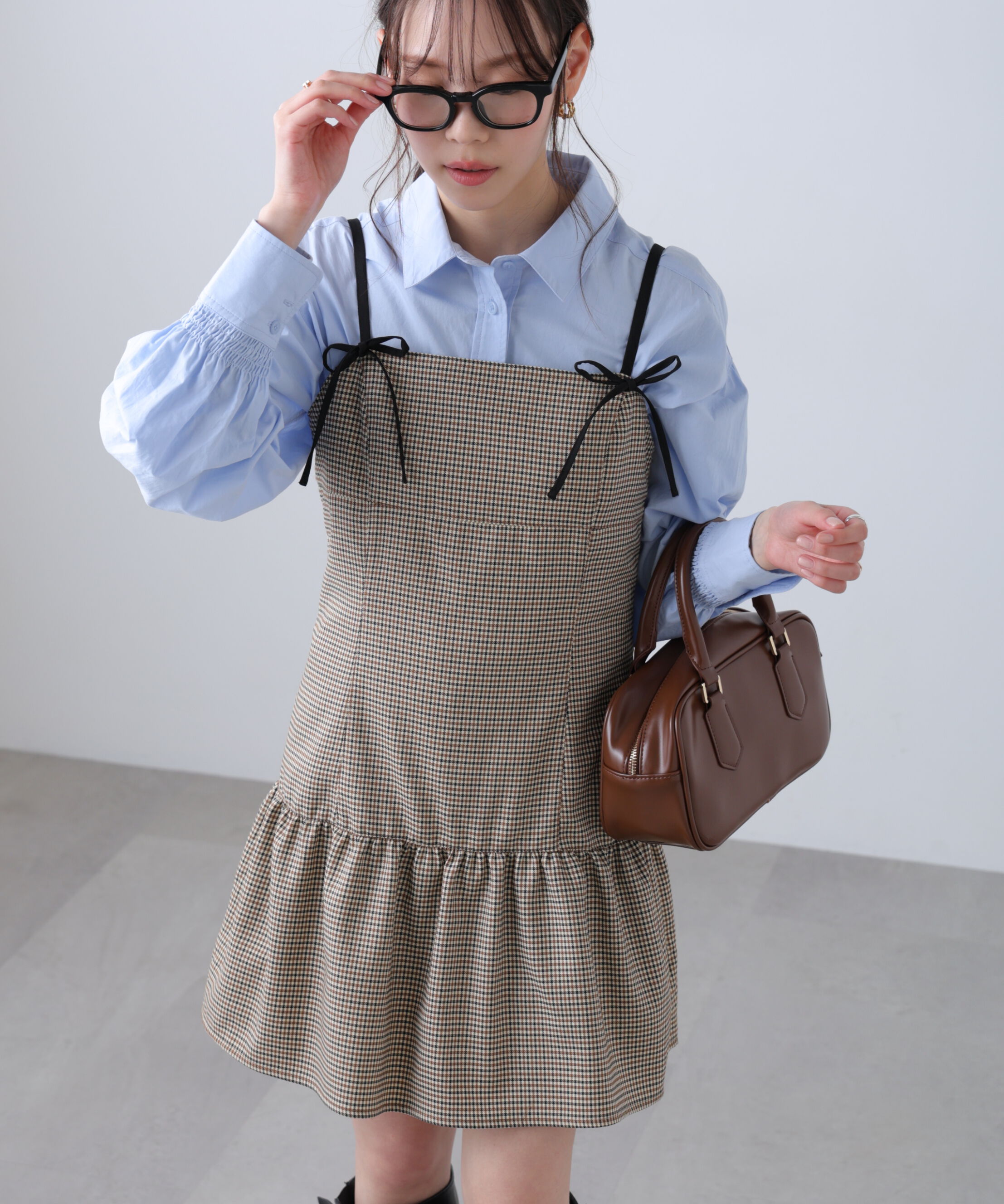  「裾フリルミニ丈キャミワンピース」|ワンピース|