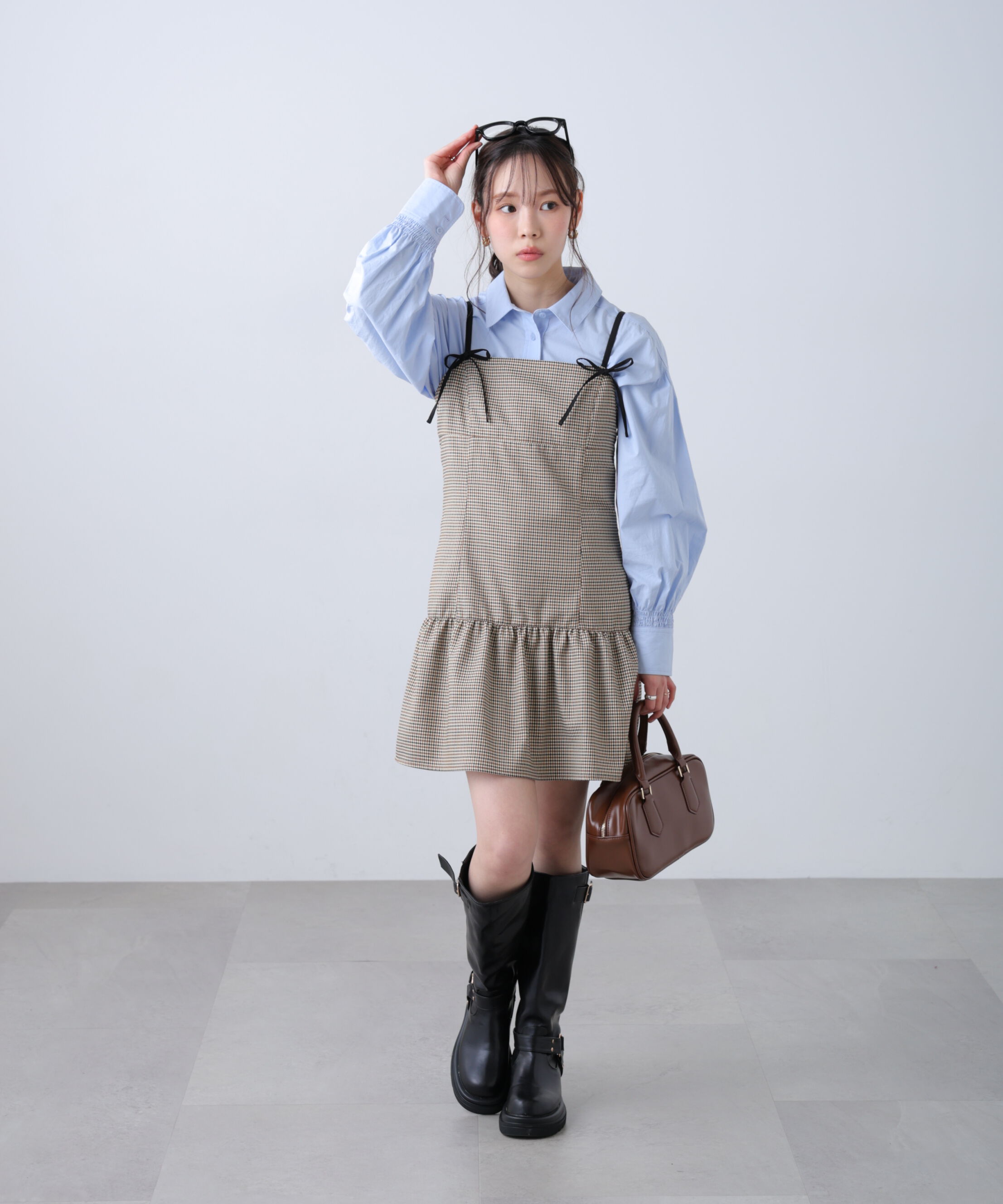  「裾フリルミニ丈キャミワンピース」|ワンピース|