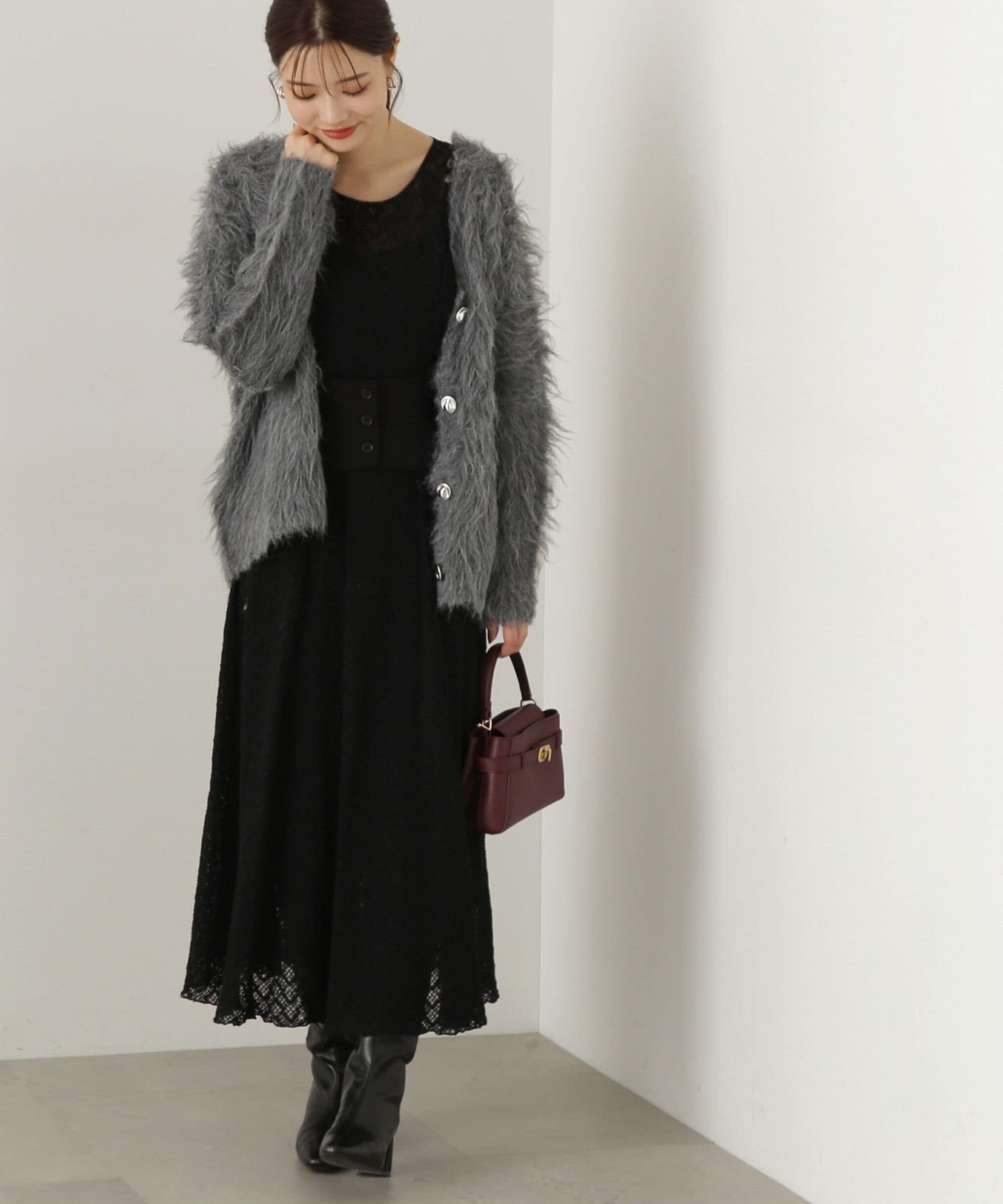 PROPORTION BODY DRESSING「コルセットベルト付きレースワンピース　24AW」|ワンピース|