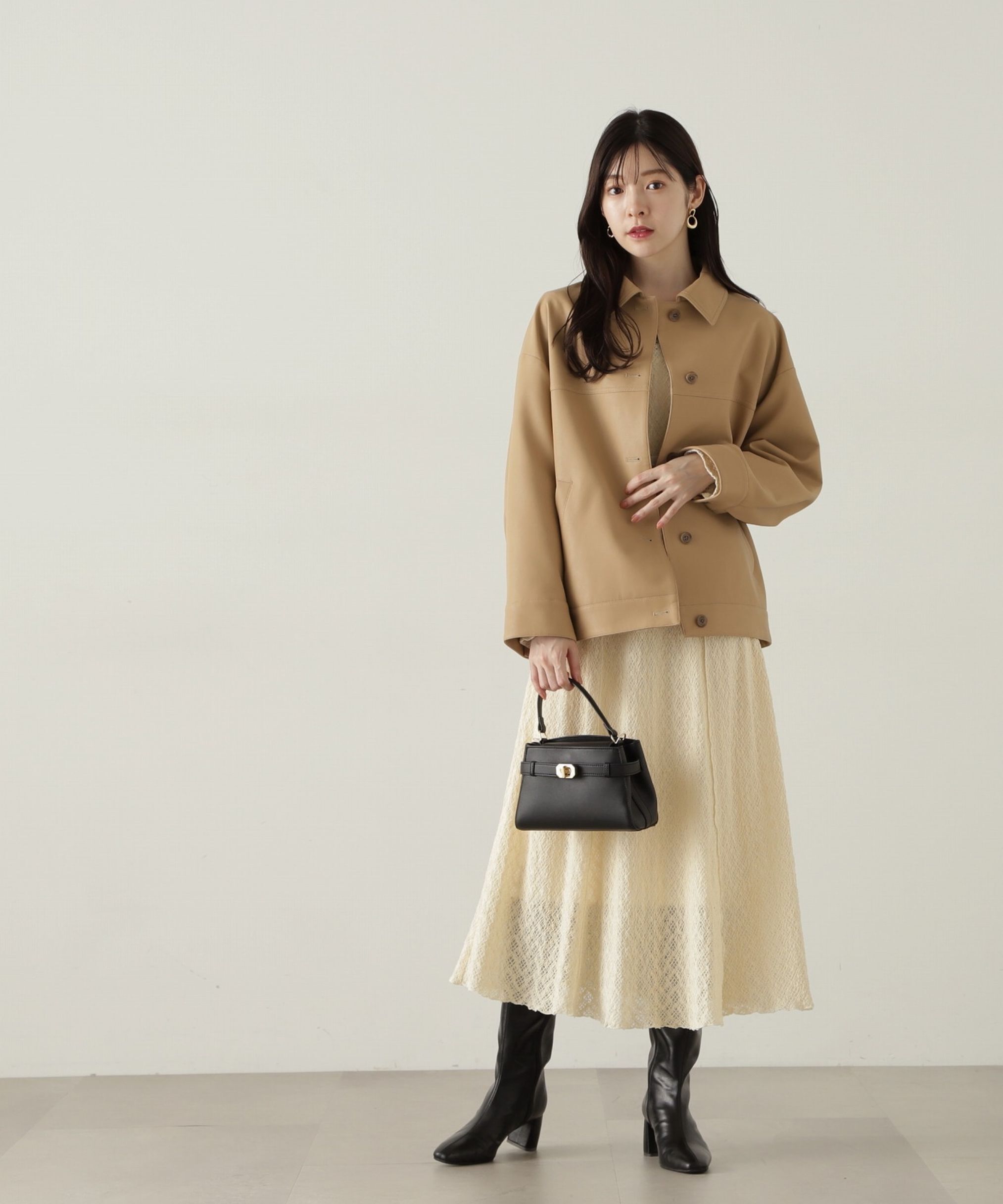 PROPORTION BODY DRESSING「コルセットベルト付きレースワンピース　24AW」|ワンピース|