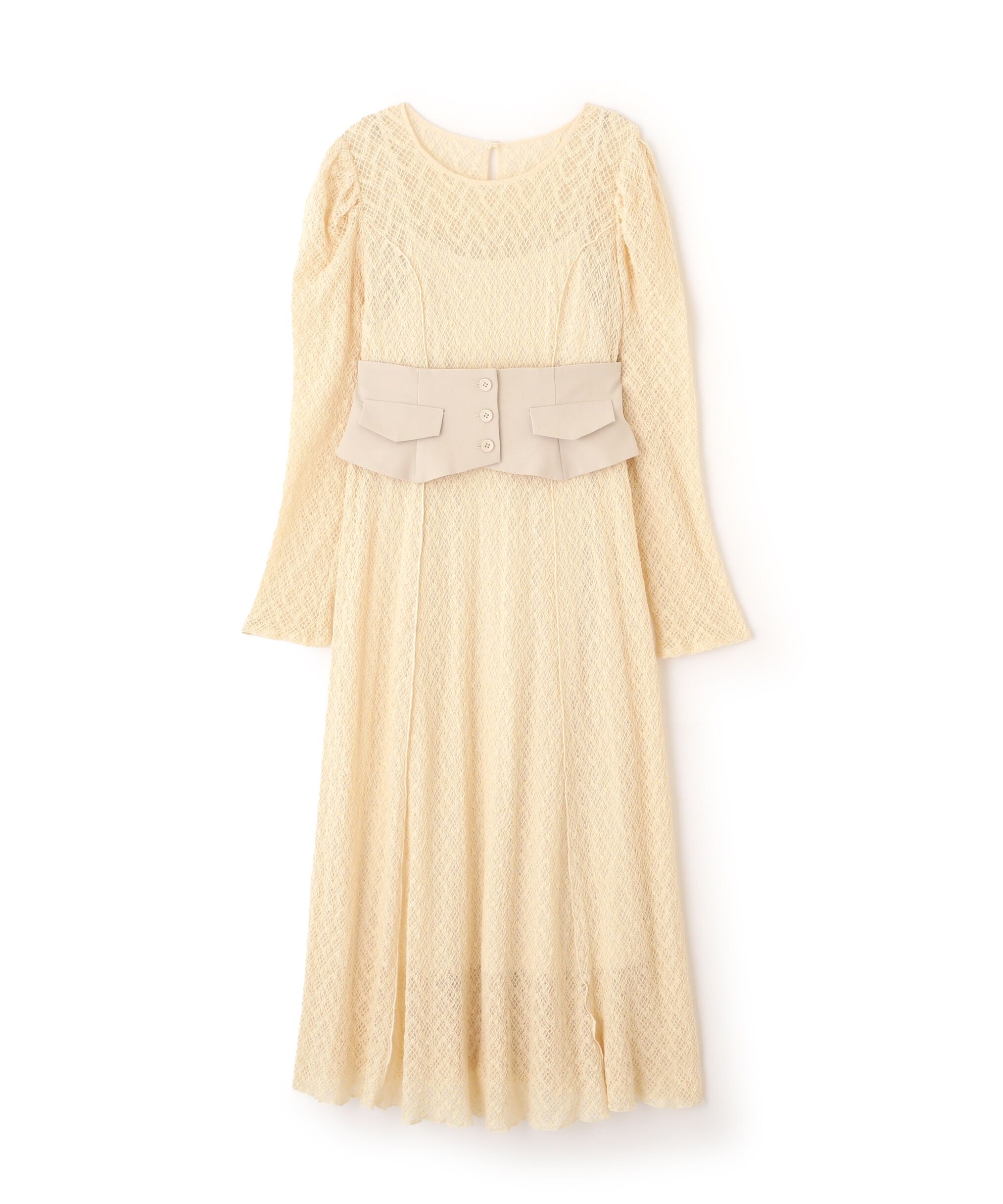 PROPORTION BODY DRESSING「コルセットベルト付きレースワンピース　24AW」|ワンピース|