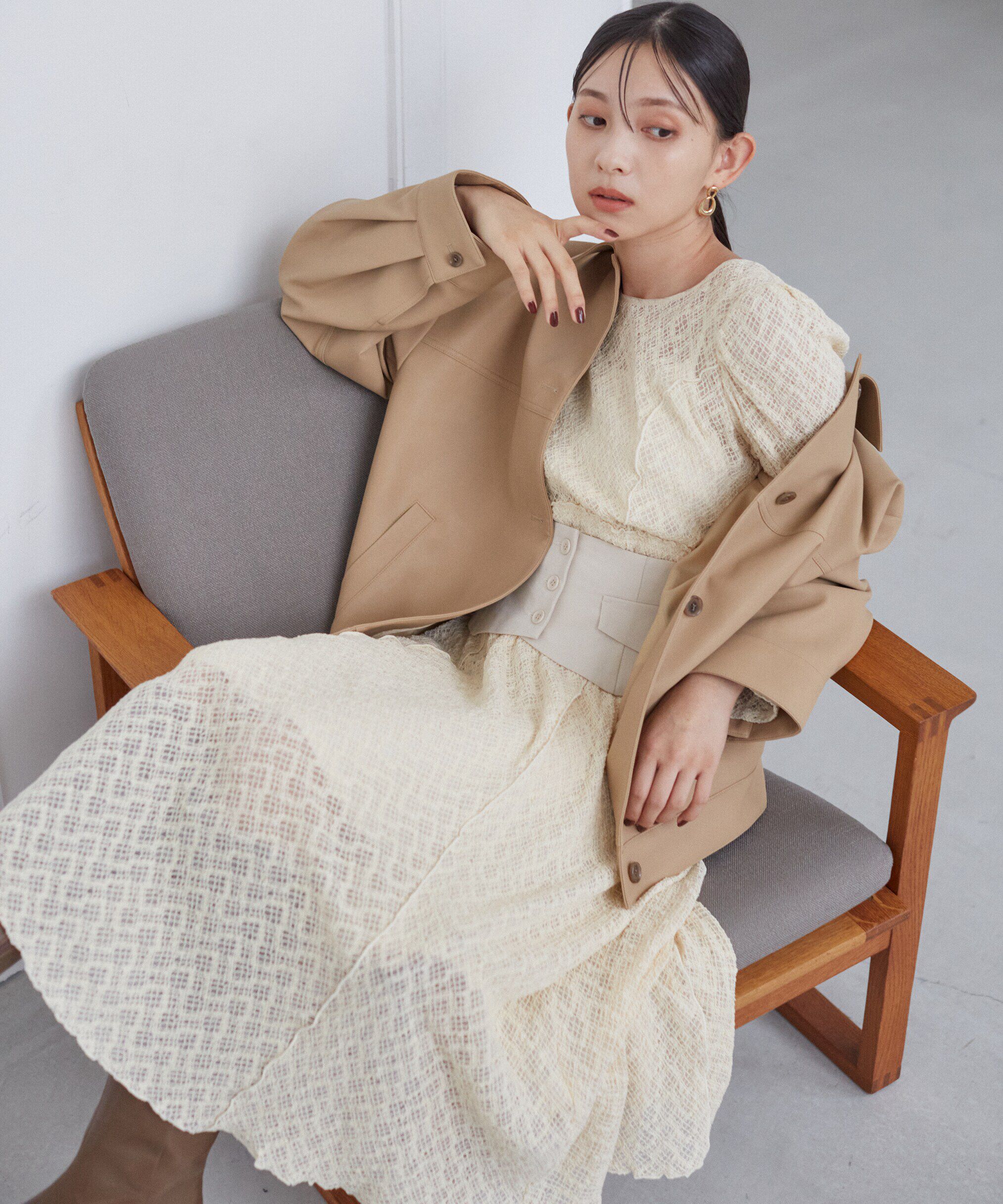 PROPORTION BODY DRESSING「コルセットベルト付きレースワンピース　24AW」|ワンピース|