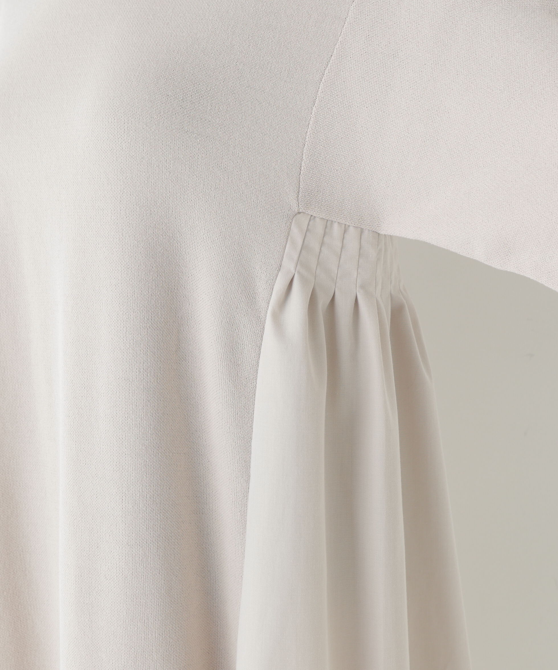  「◆《ウォッシャブル》布帛コンビ綿ナイロンニットワンピース」|ワンピース|