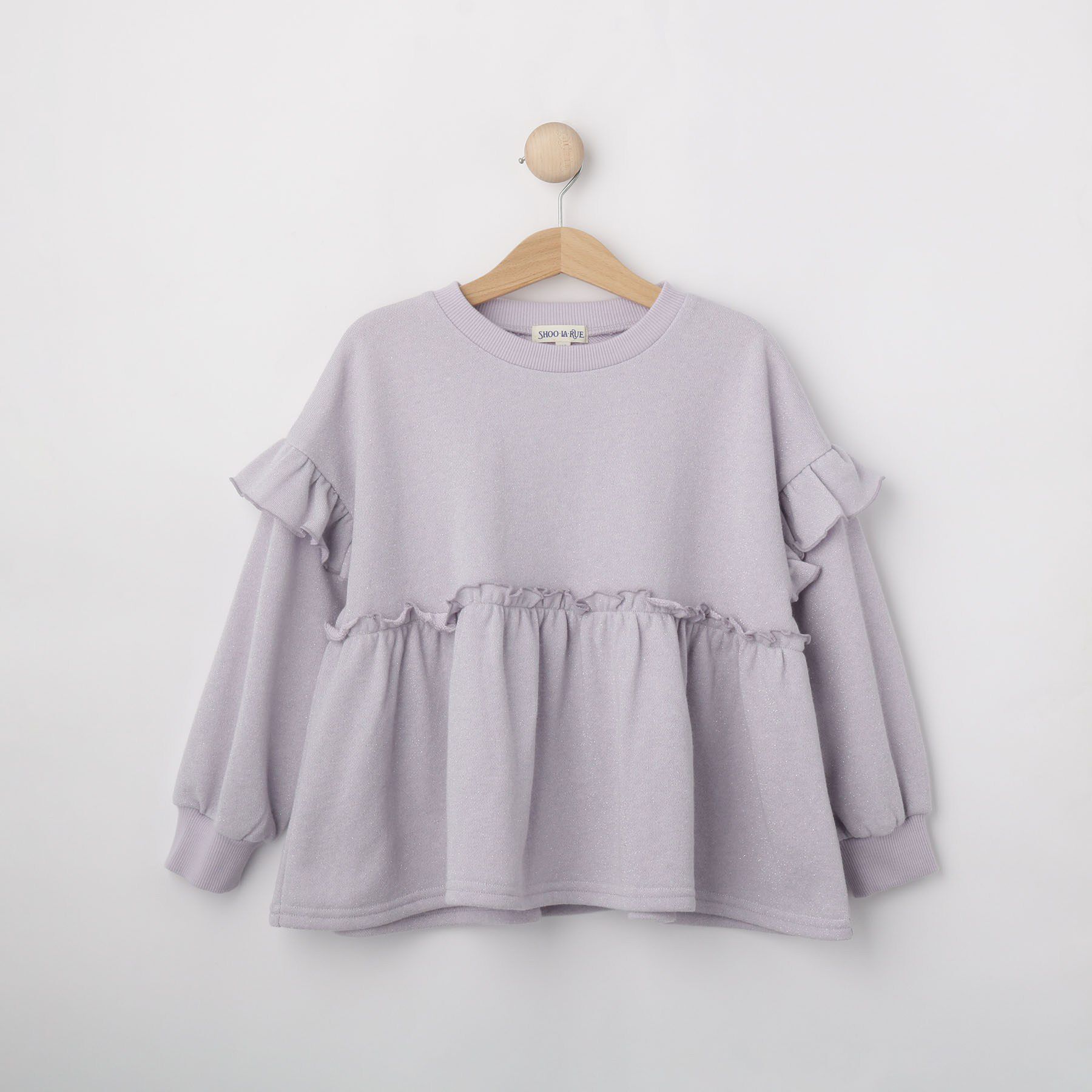 SHOO･LA･RUE「【100-150cm】ラメ裏毛ペプラムトップス」|Tシャツ・カットソー|