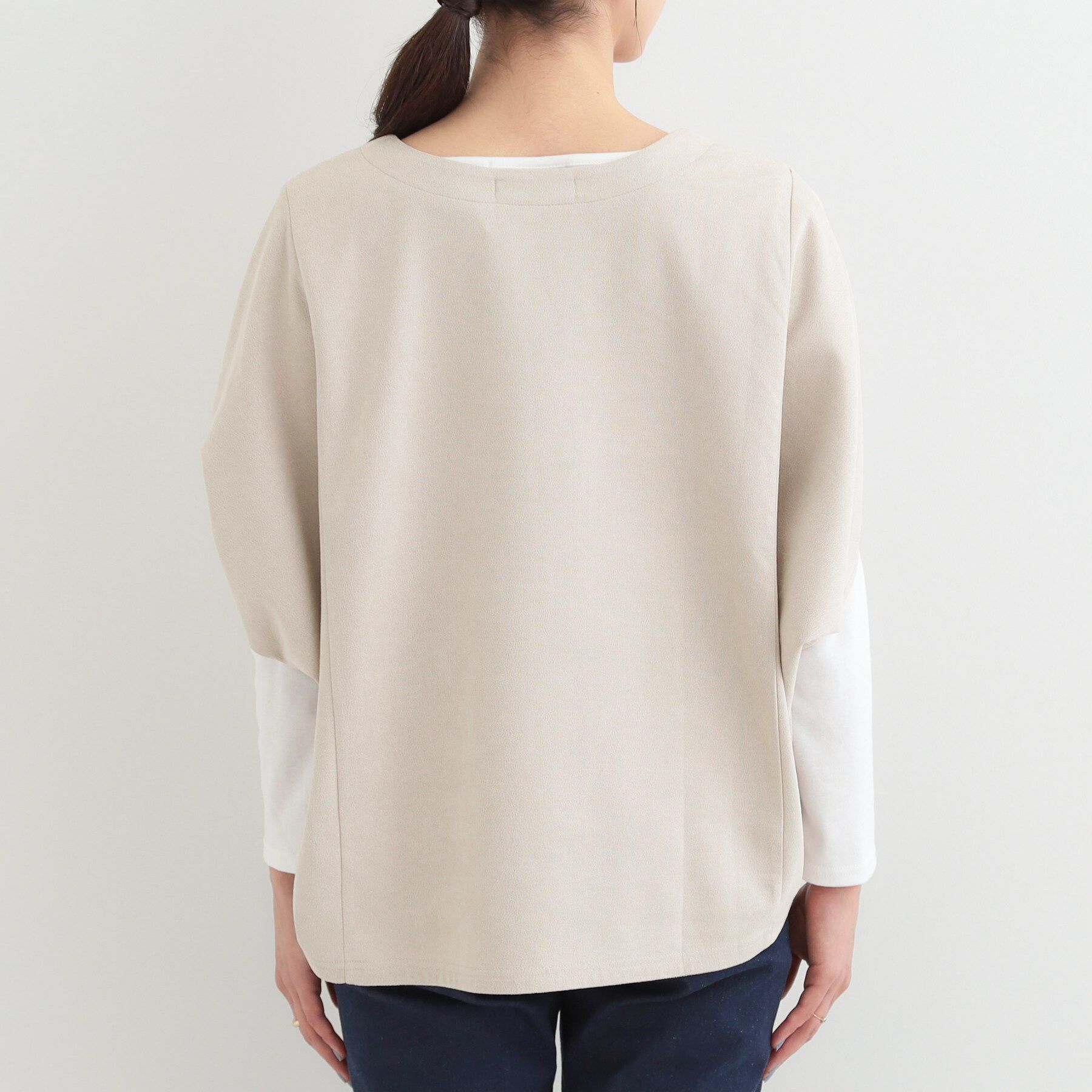 SHOO･LA･RUE「【体型カバー/2点セット】ポンチョ風 スエードライクトップス+ロンT」|その他|