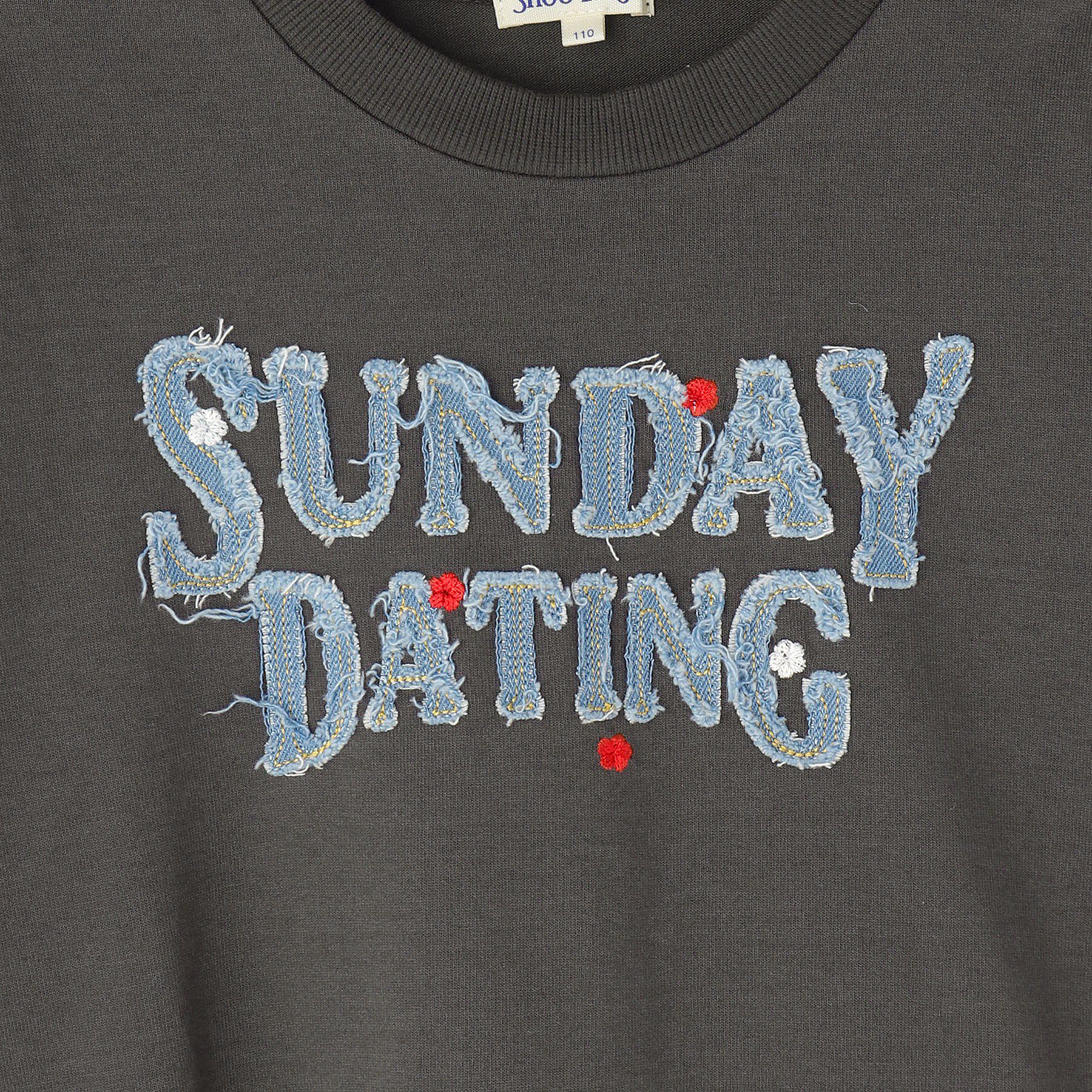 SHOO･LA･RUE「【100-150cm】デニムロゴデザインロンT」|Tシャツ・カットソー|