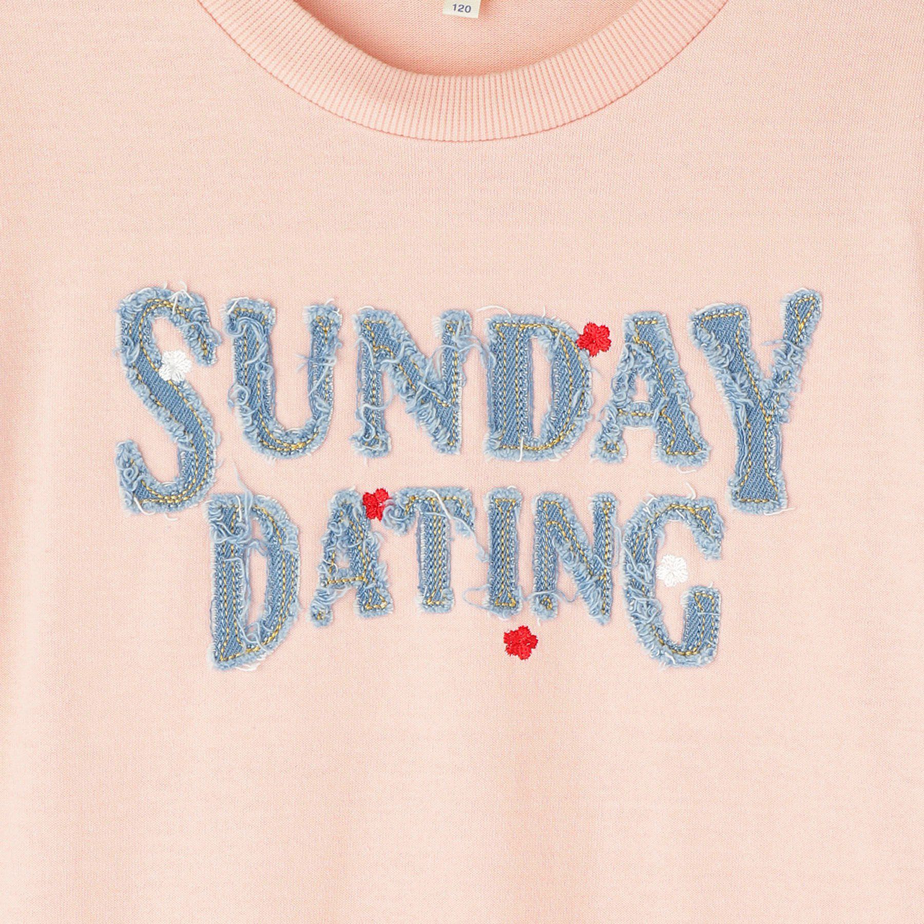 SHOO･LA･RUE「【100-150cm】デニムロゴデザインロンT」|Tシャツ・カットソー|