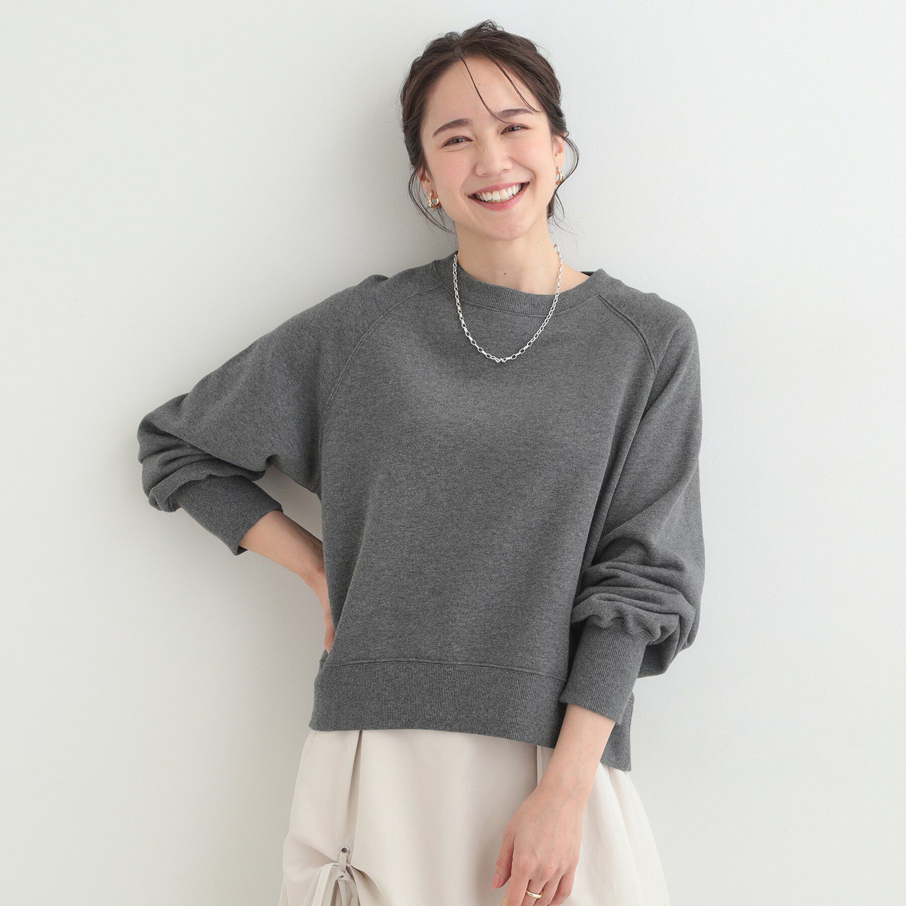 SHOO･LA･RUE「MIX調 シンプルラグランスウェット」|パーカー|