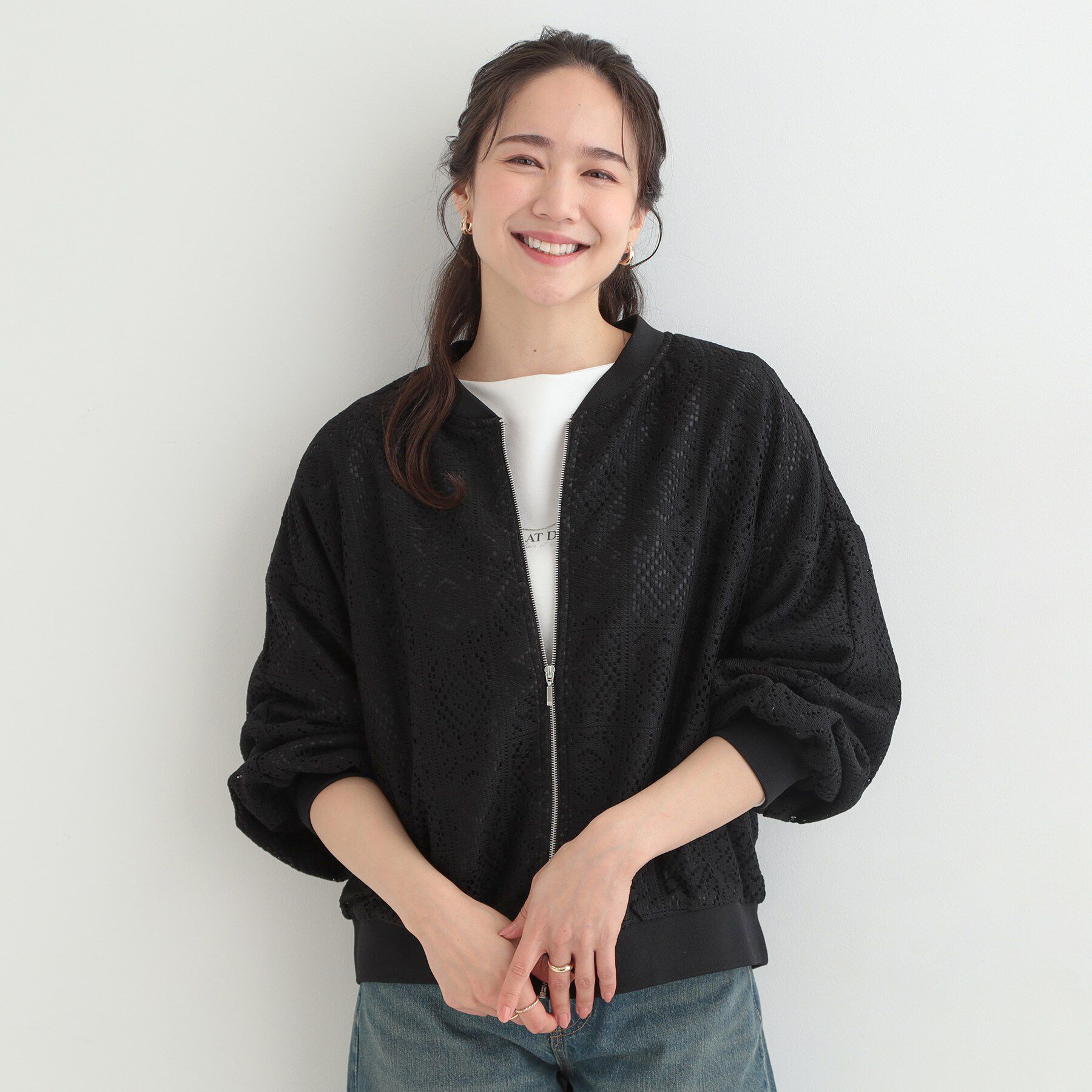 SHOO･LA･RUE「レースリブブルゾン」|ブルゾン・スタジャン|