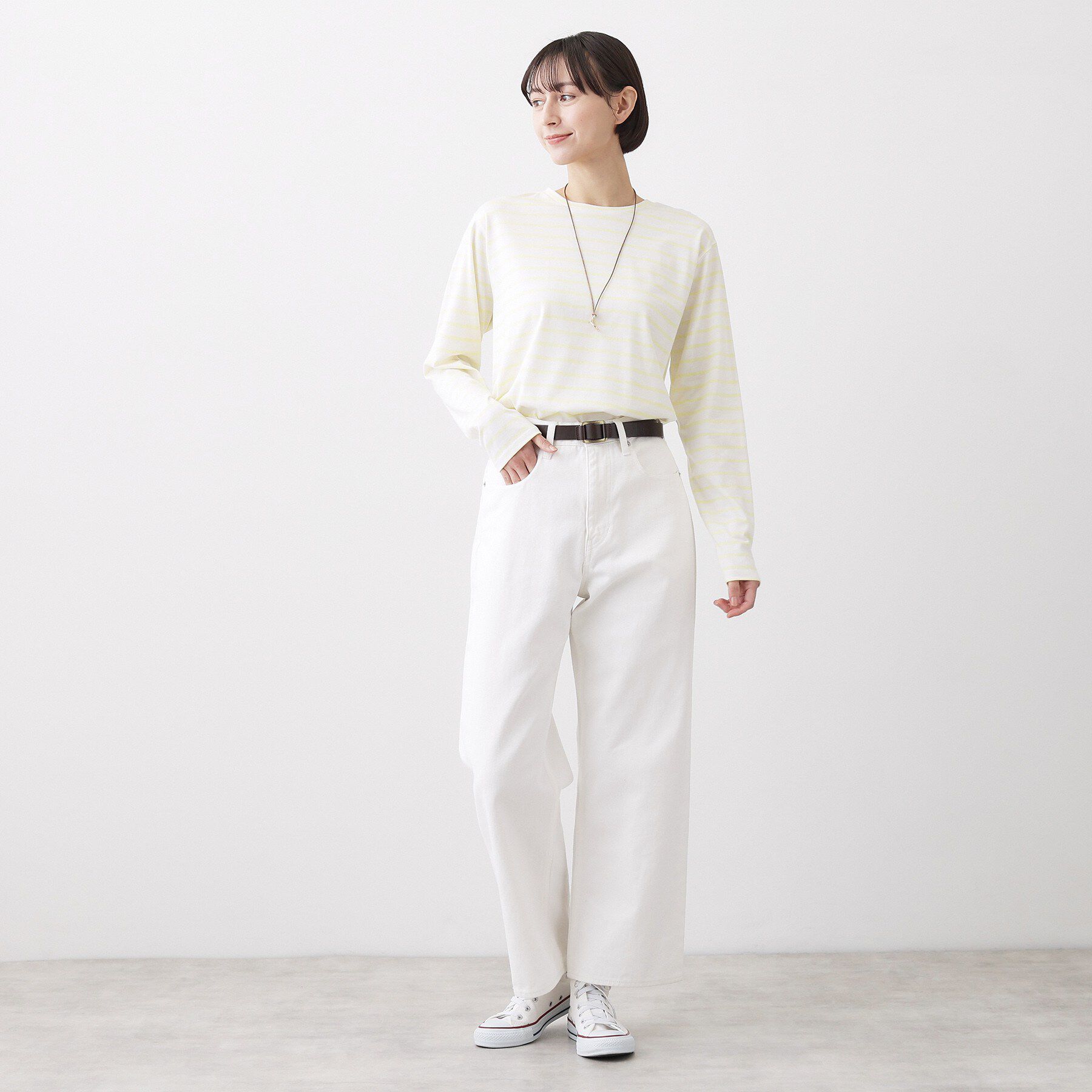 Dessin「【洗える】シャツテールロングTシャツ」|Tシャツ・カットソー|