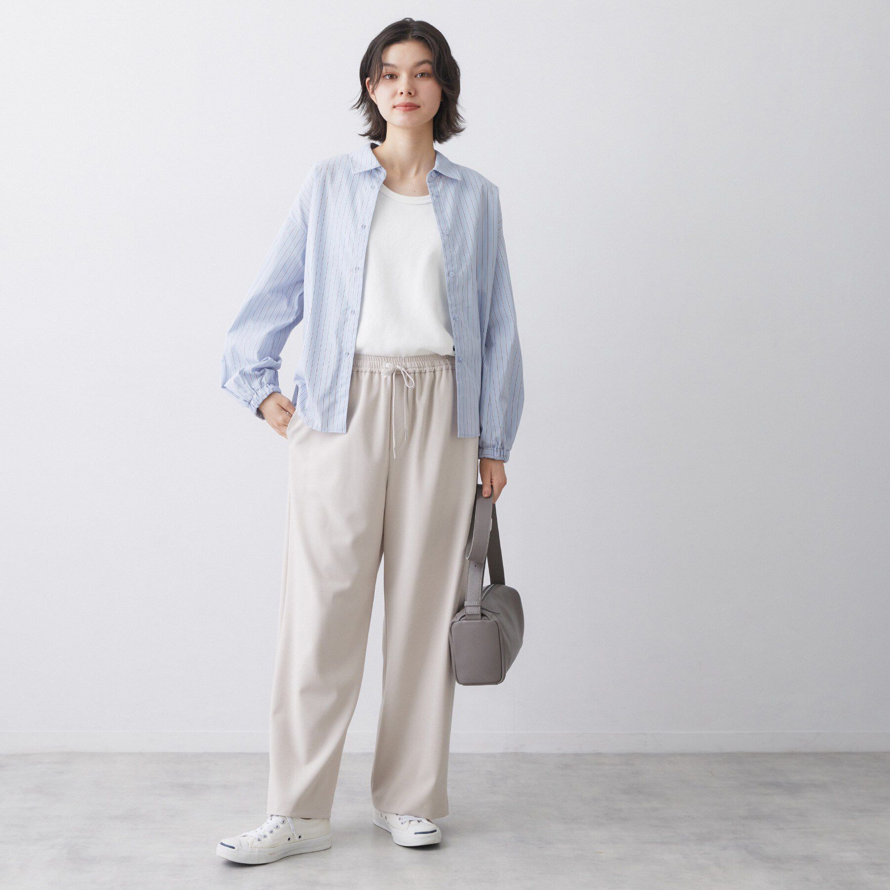 Dessin「【洗える】バルーンスリーブバンドカラーシャツ」|シャツ・ブラウス|