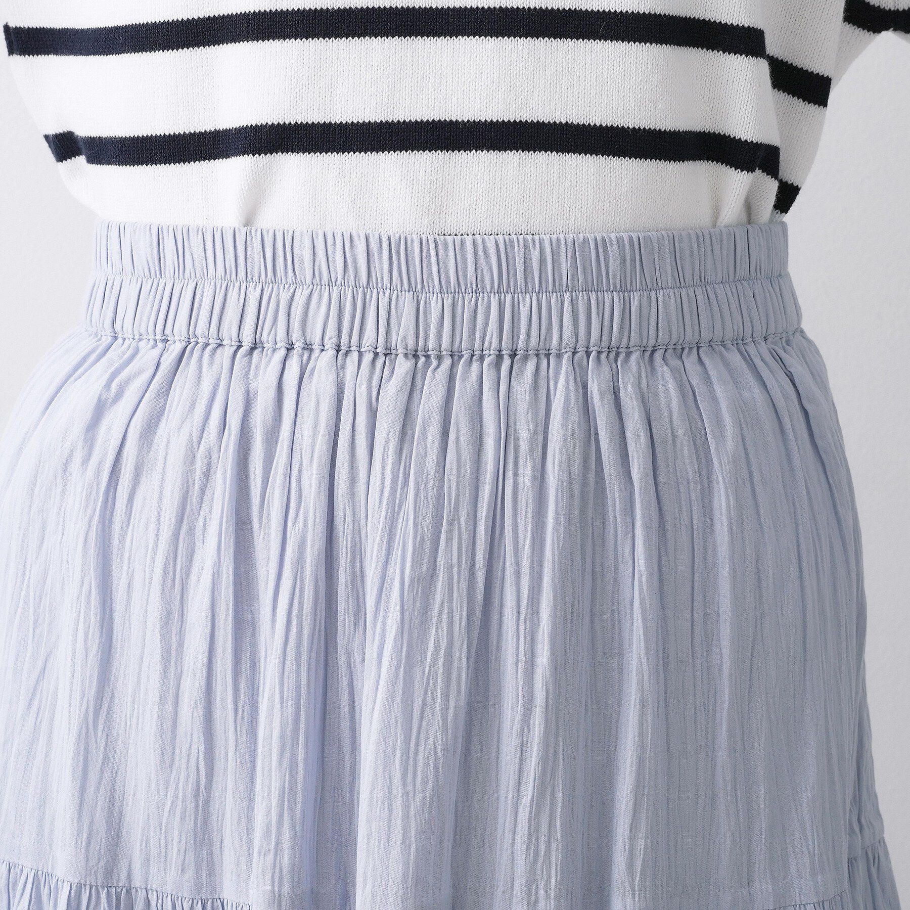 Dessin「【ウエストゴム/洗える】インドコットンティアードスカート」|スカート|