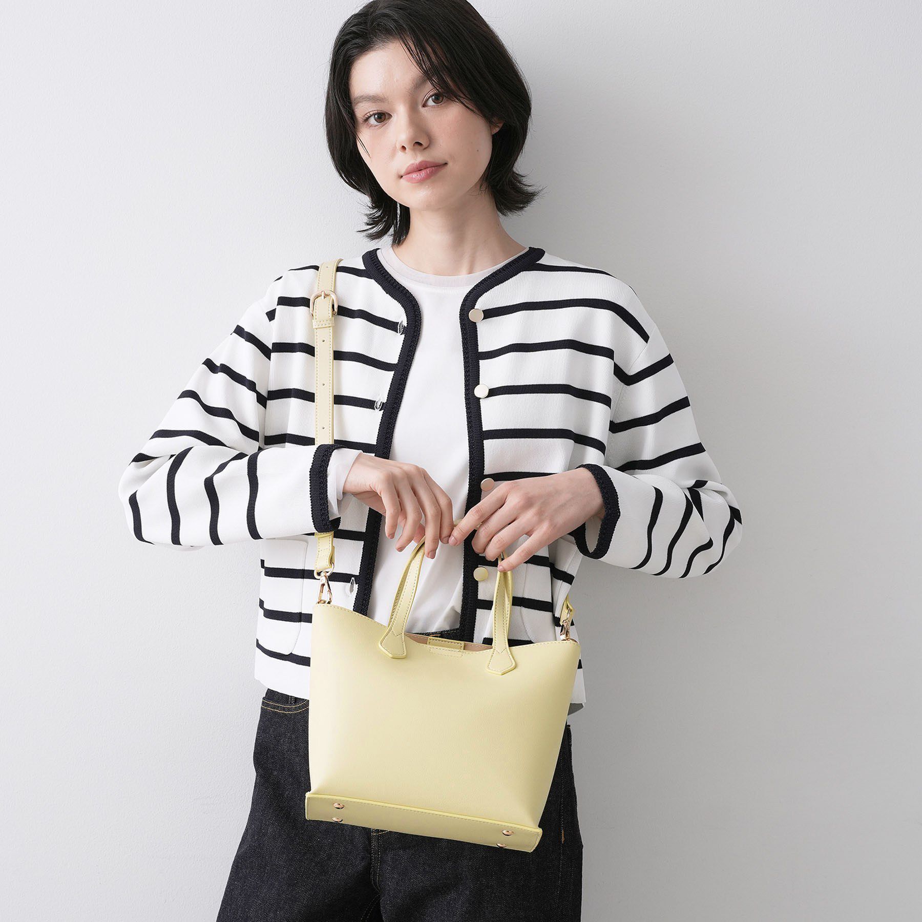 Dessin「【2WAY/軽量】スクエアトートバッグ」|トートバッグ|ライトイエロー(03