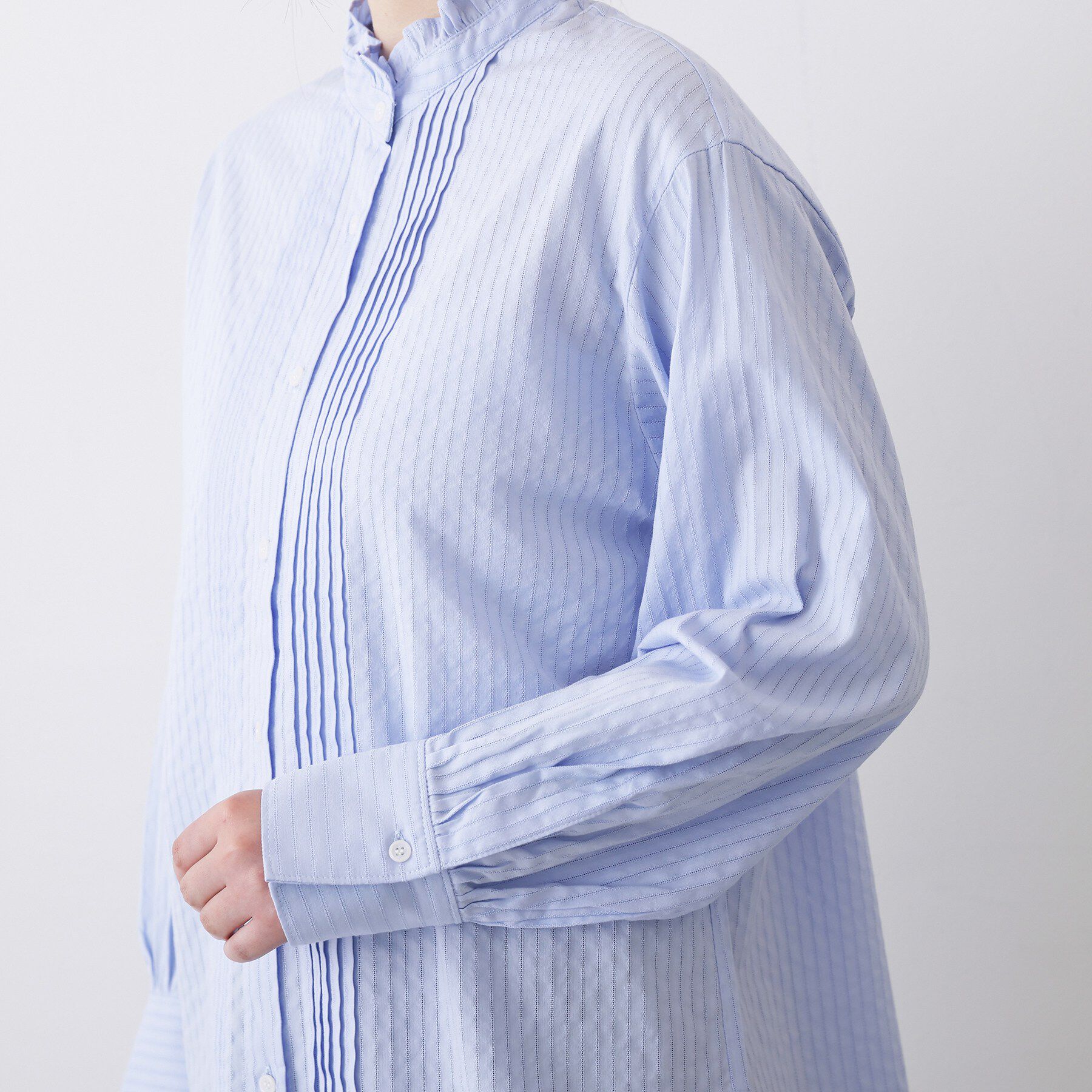 Dessin「【洗える】フリルネックタックブラウス」|シャツ・ブラウス|