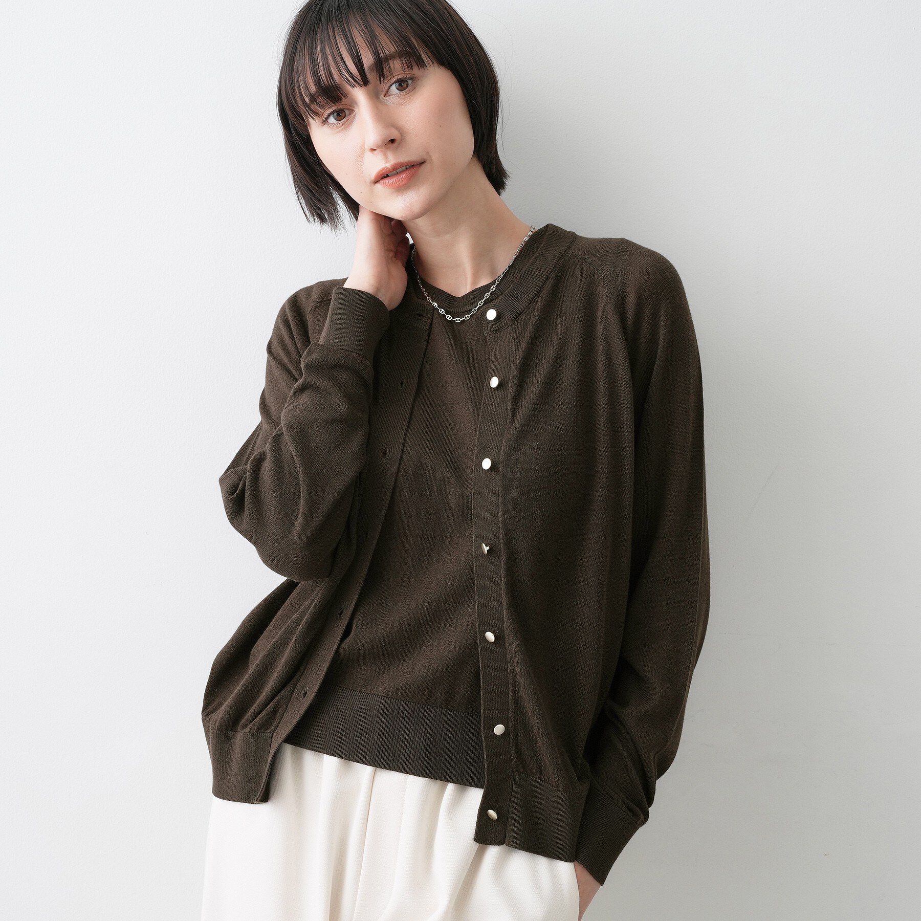 Dessin「【2点セット/洗える】アンサンブルニット」|ニット・セーター|ブラウン(045)