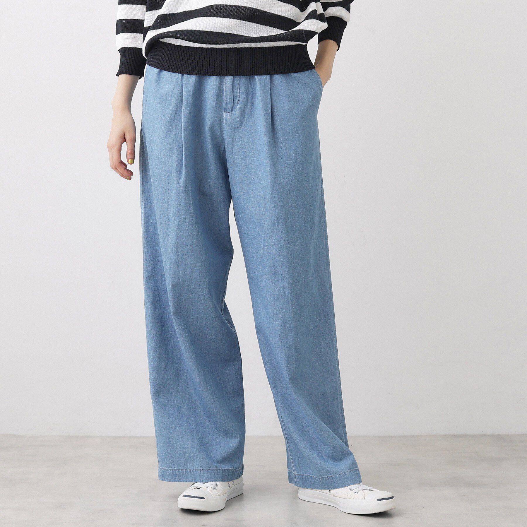 Dessin「【洗える】綿麻ドロストライトデニムパンツ」|その他|