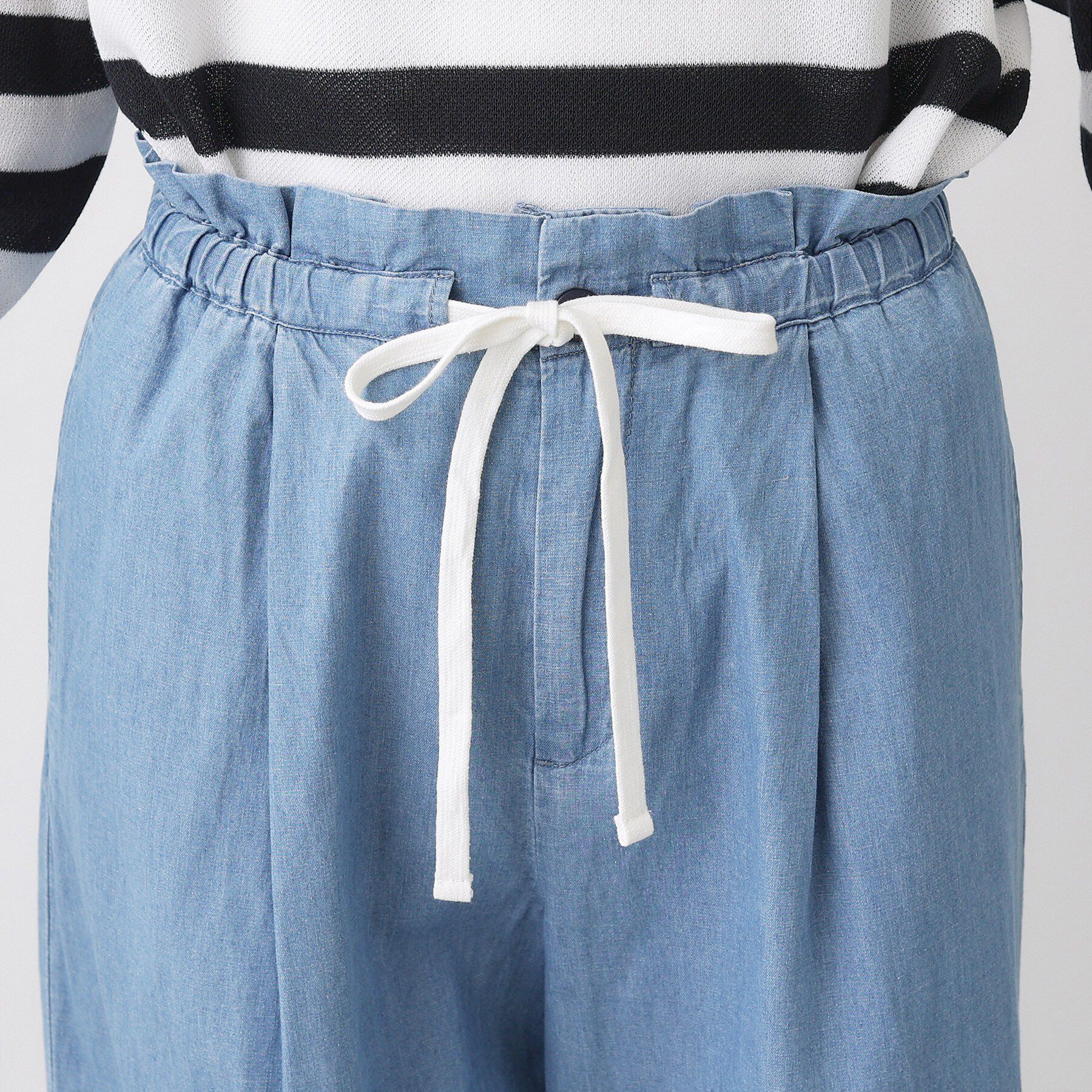 Dessin「【洗える】綿麻ドロストライトデニムパンツ」|その他|