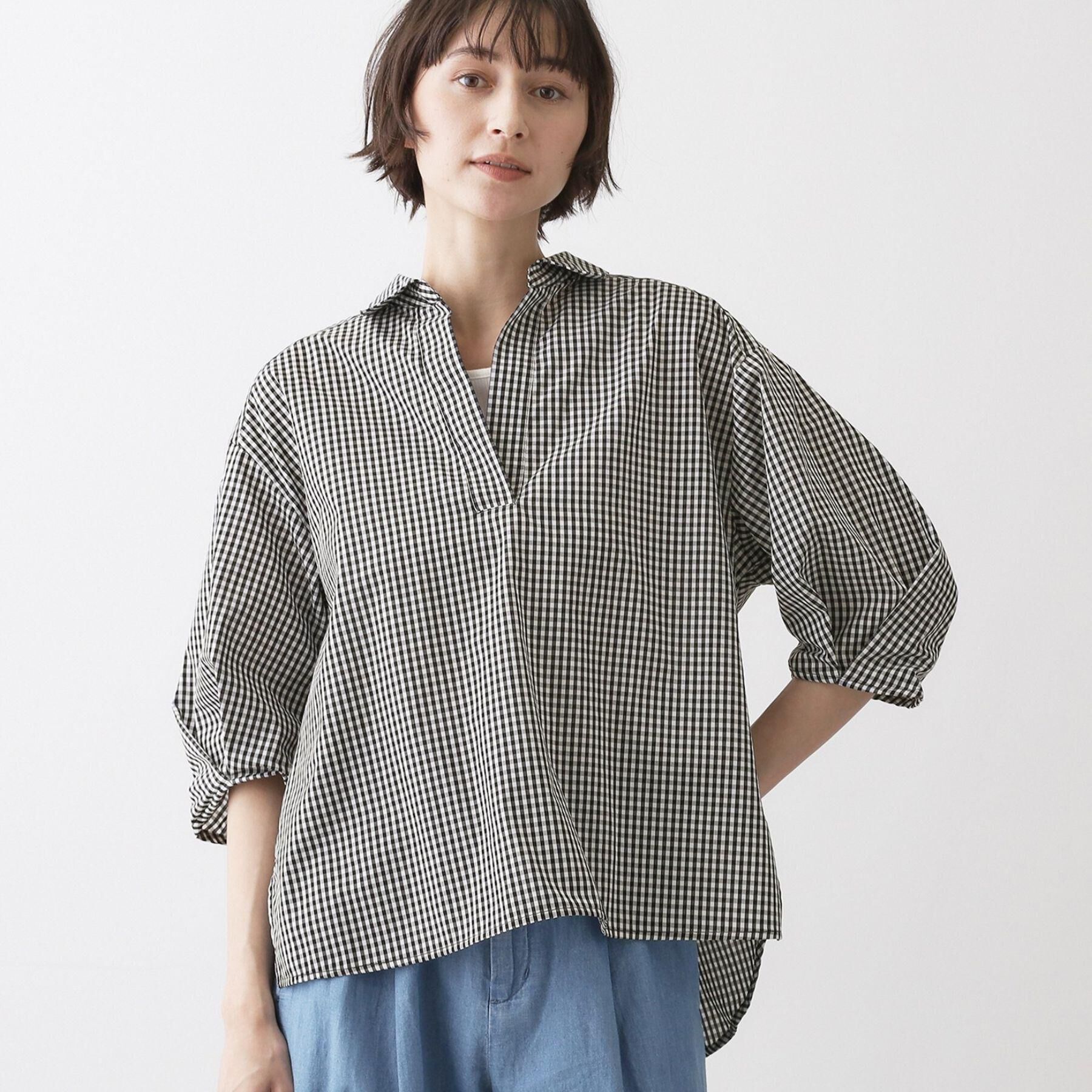 Dessin「【洗える】スキッパーシャツブラウス」|シャツ・ブラウス|