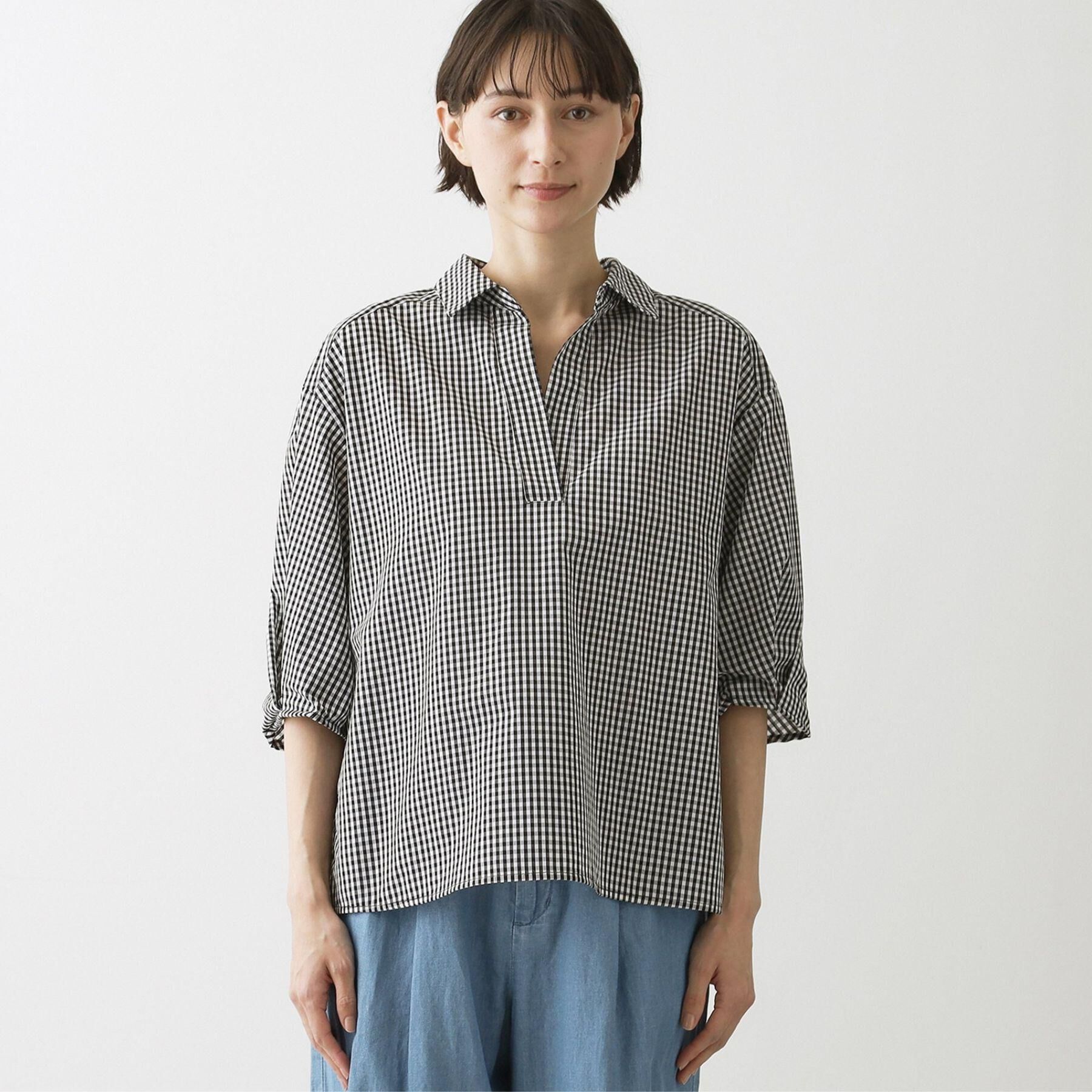 Dessin「【洗える】スキッパーシャツブラウス」|シャツ・ブラウス|