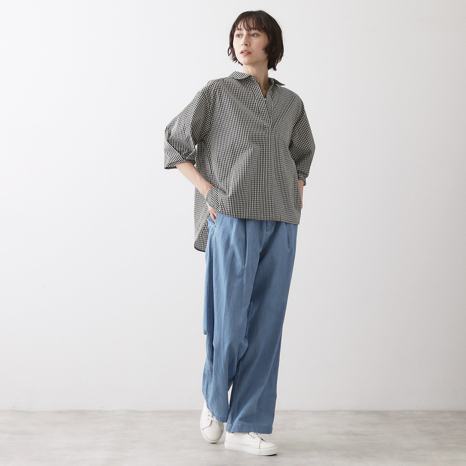 Dessin「【洗える】スキッパーシャツブラウス」|シャツ・ブラウス|