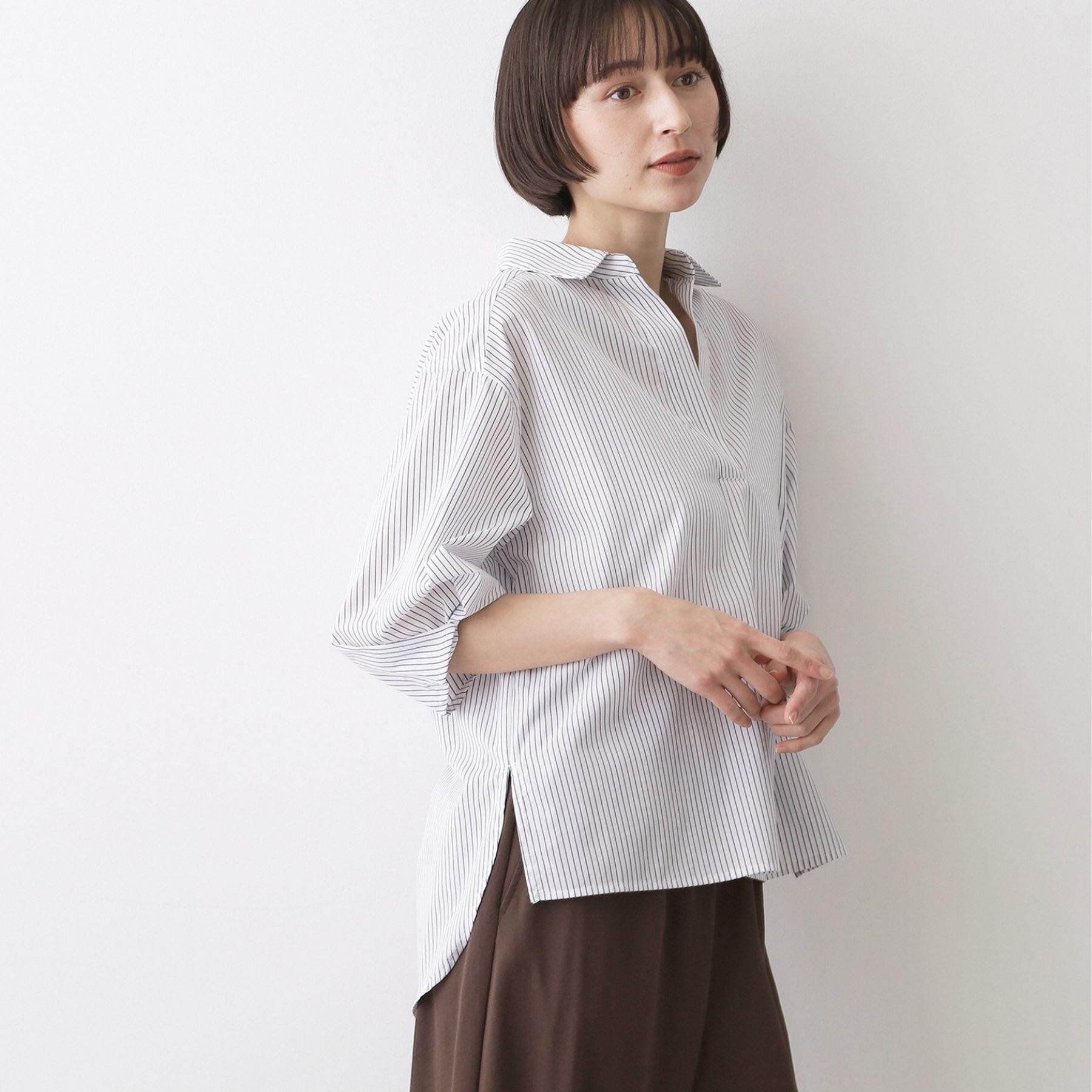 Dessin「【洗える】スキッパーシャツブラウス」|シャツ・ブラウス|