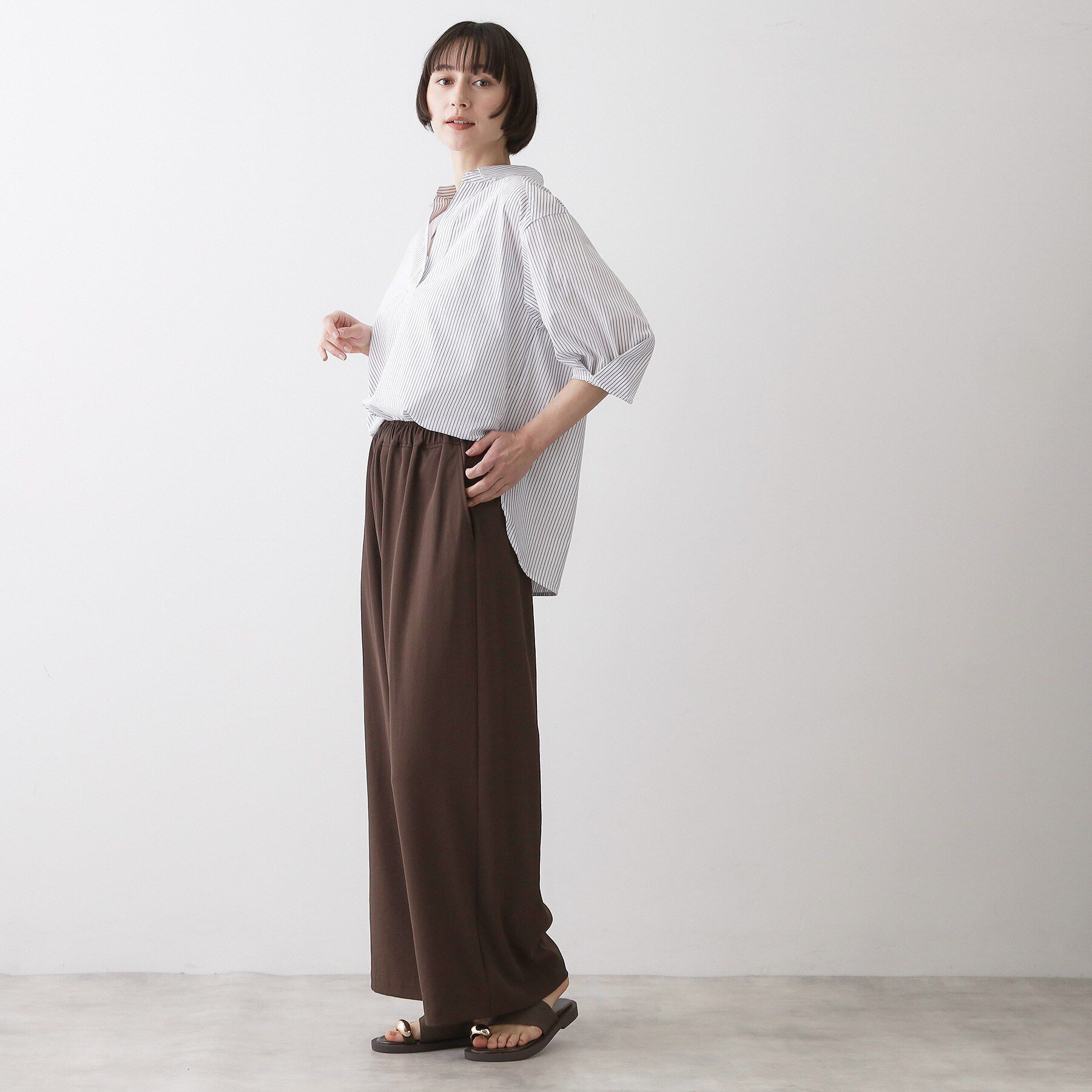 Dessin「【洗える】スキッパーシャツブラウス」|シャツ・ブラウス|