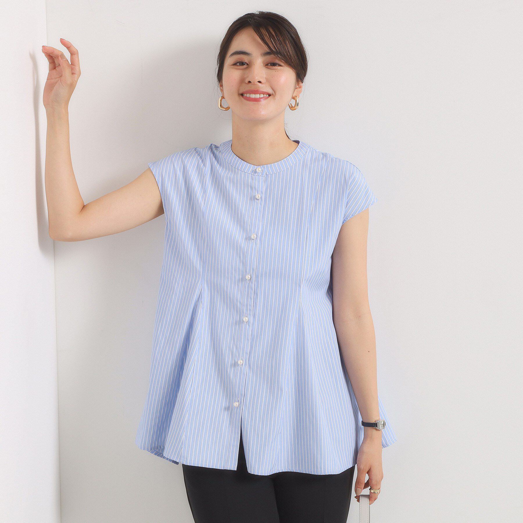 ITS&rsquo;DEMO「【手洗い可】ペプラムブラウス」|シャツ・ブラウス|サックスブルー(39