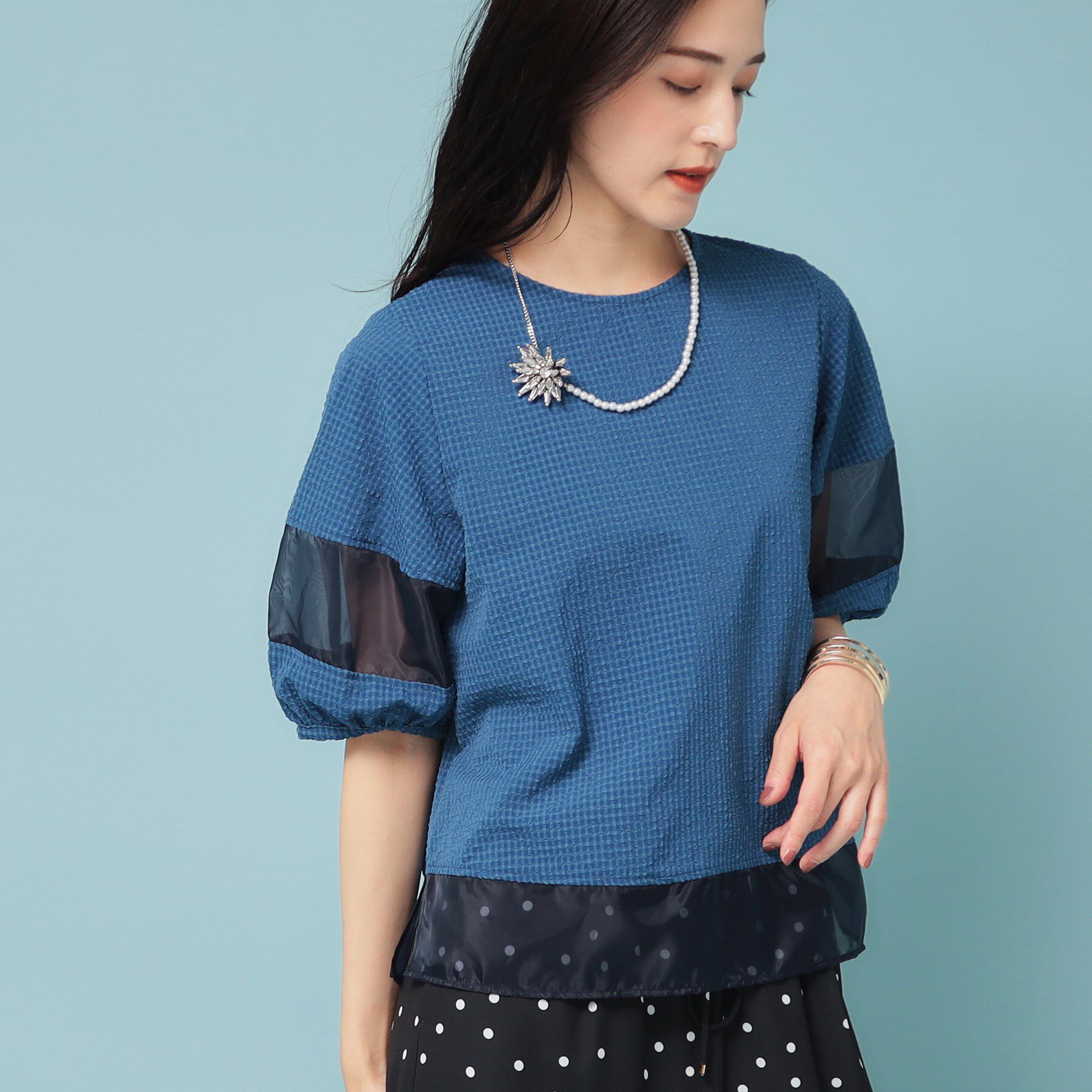 SunaUna「【7分袖】ボリュームパフスリーブ袖トップス」|シャツ・ブラウス|