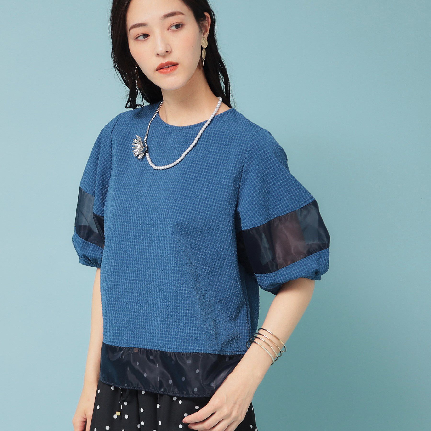 SunaUna「【7分袖】ボリュームパフスリーブ袖トップス」|シャツ・ブラウス|