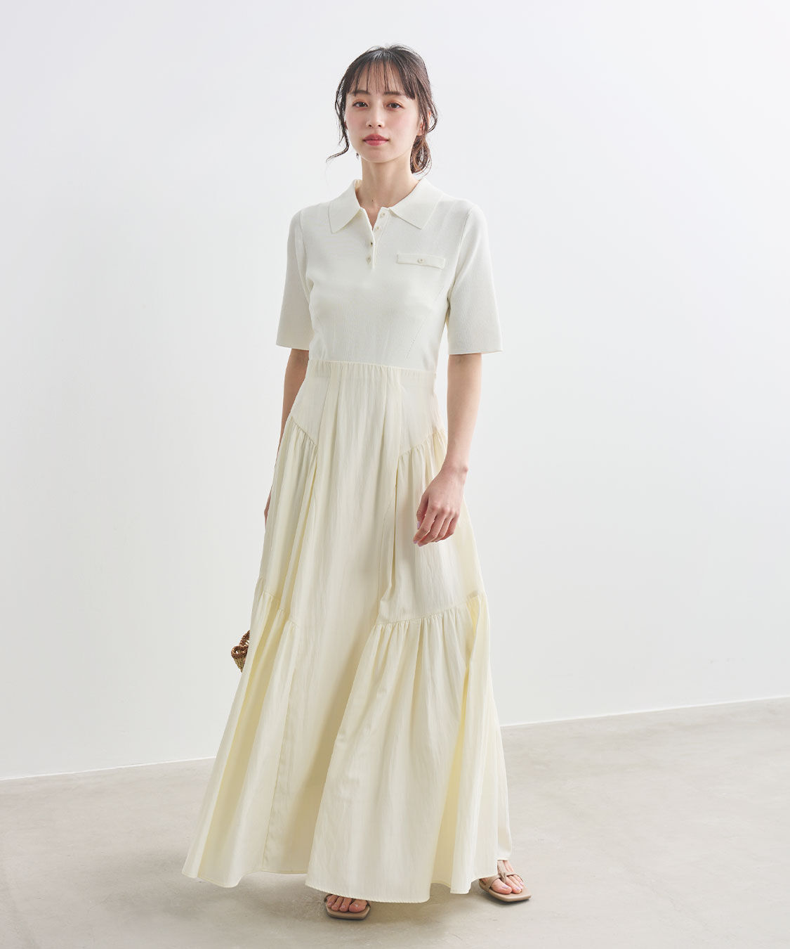 COCO DEAL「ポロニットドッキングワンピース」|ワンピース|